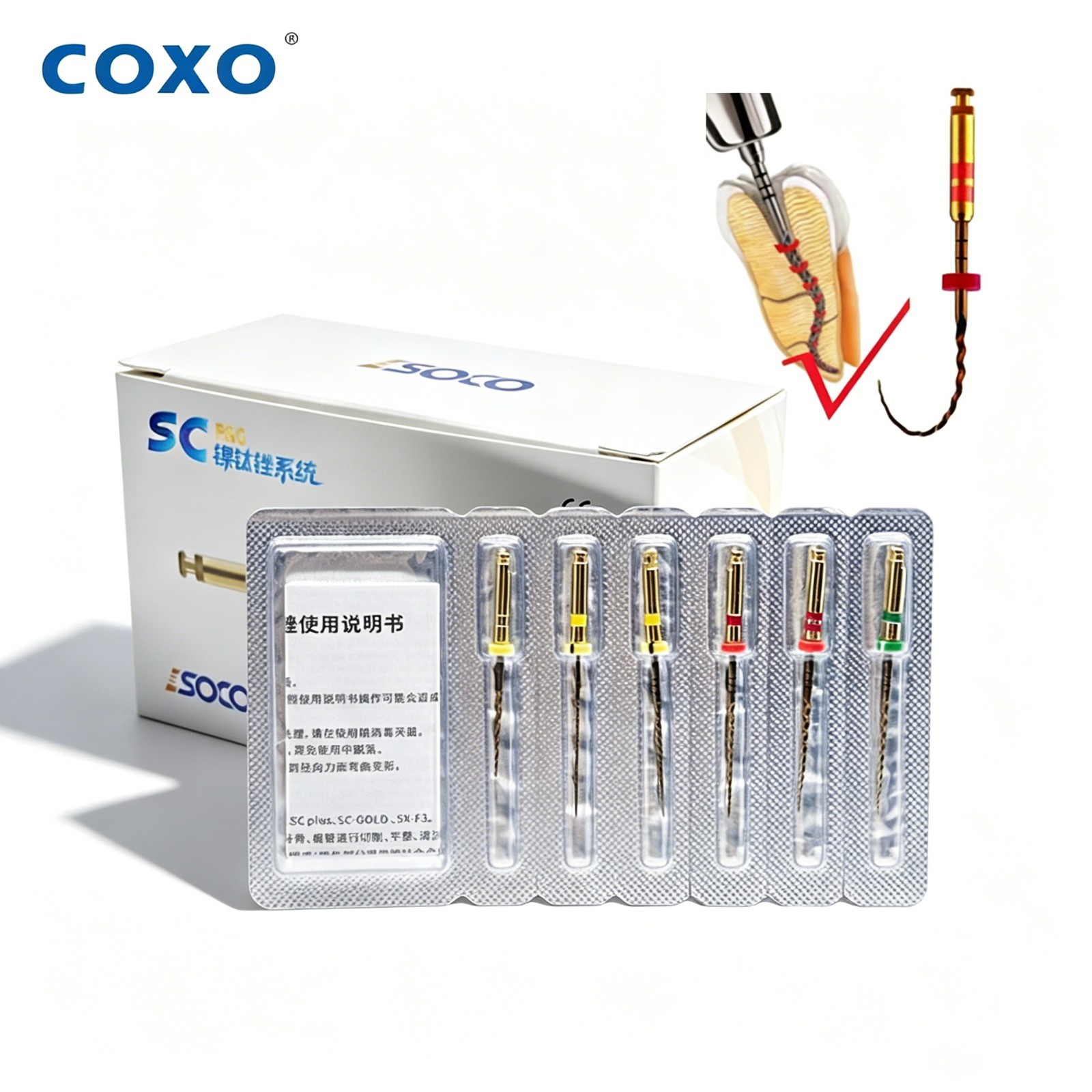 COXO SC PRO Endo Files 21/25mm Rotary Nickel Titanium Root Canal Files