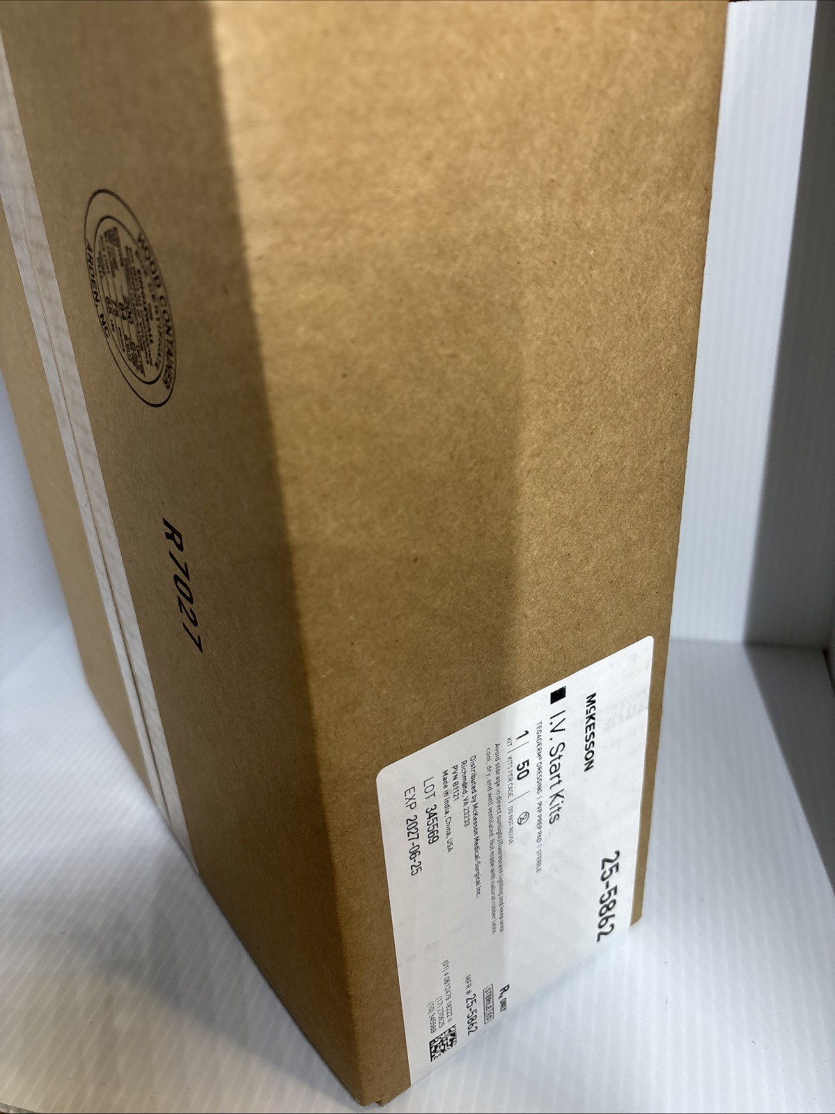 McKesson I.V. Start Kit Case of 50 (See Description for Contents) Exp Date 2027