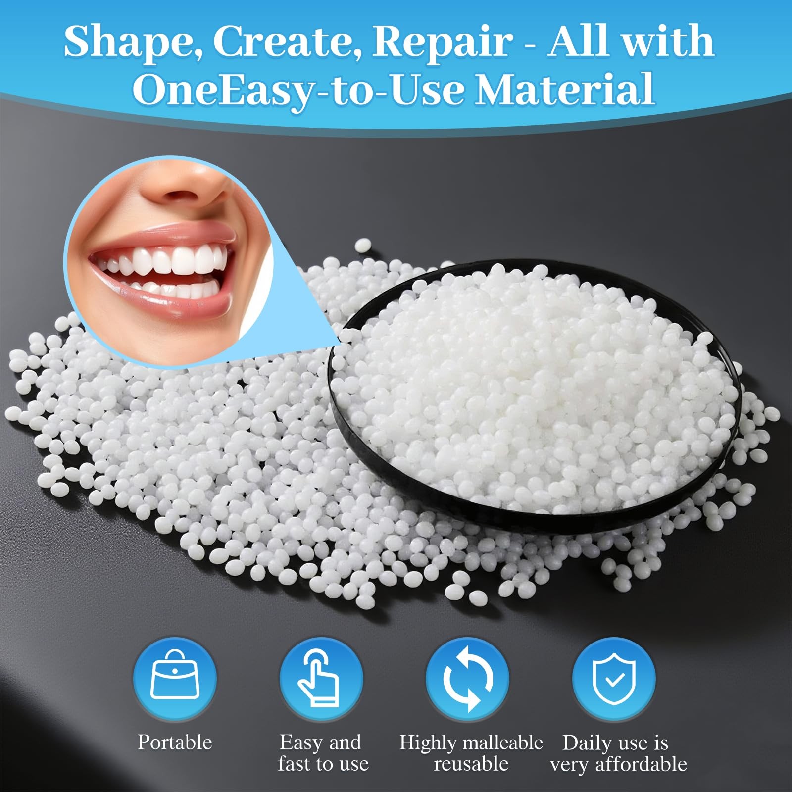 10.9oz Tooth Repair Beads – Teeth Replacement Kit for Temporary White