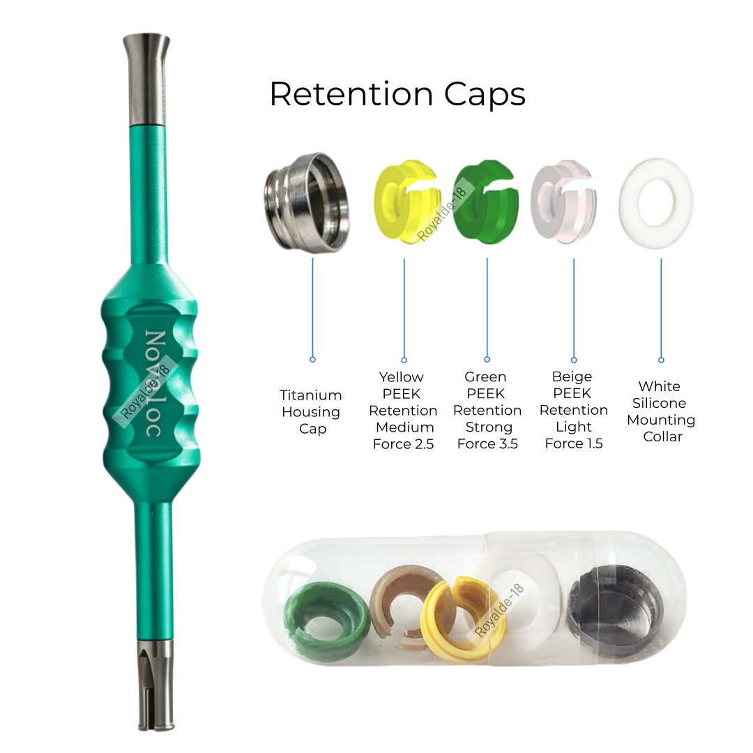PEEK Cap Retention Insert Caps Novaloc Type Abutment ITI Titanium Housing RC/NC