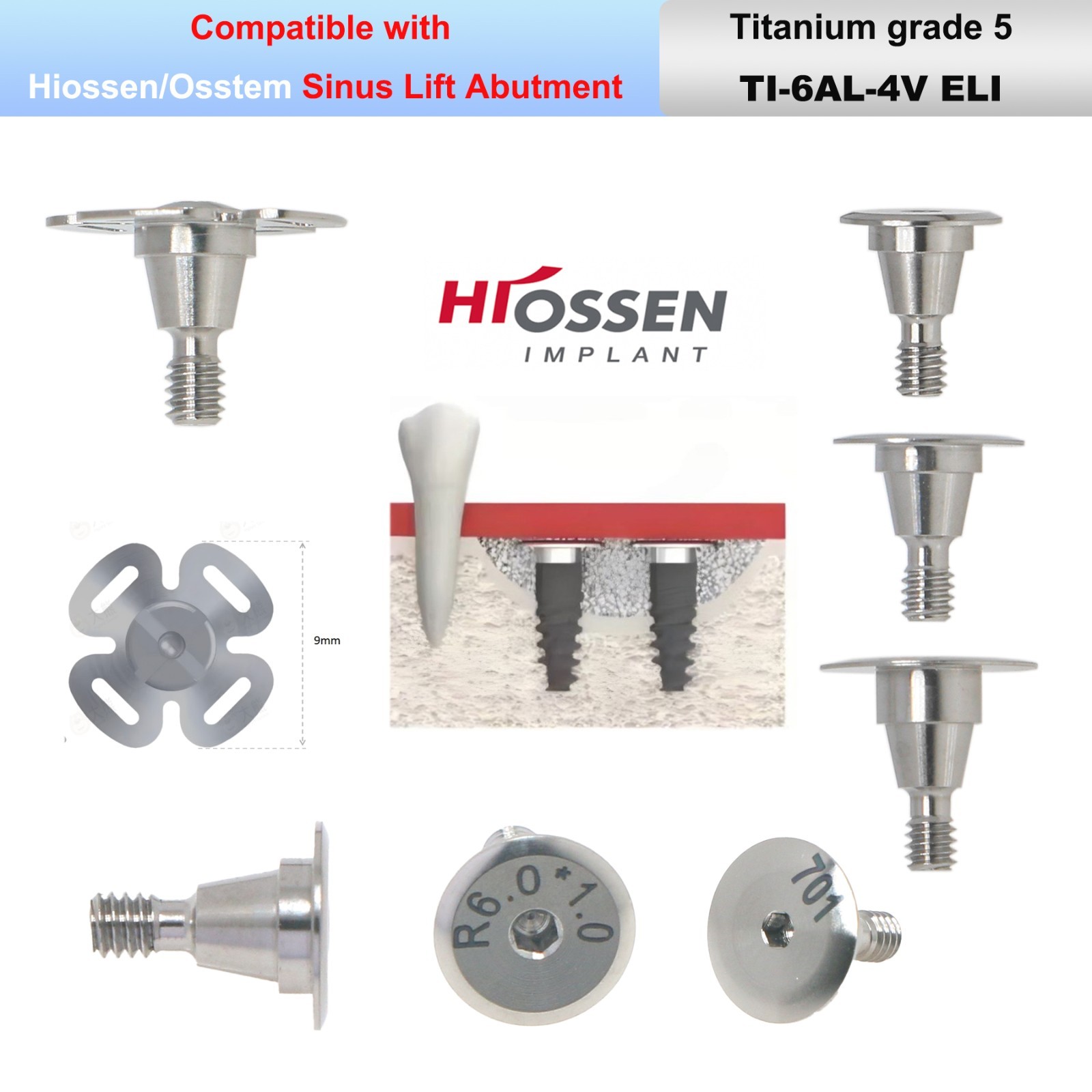 Implant Sinus Lift Temporary/Straight Transfer/Angled Abutments Fits Hiossen Oss