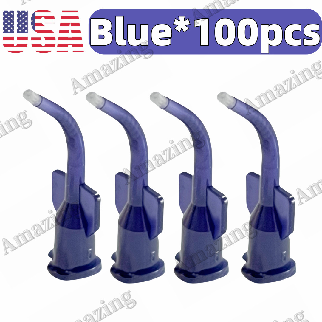 100Pcs Dental Syringe Needle Tips Brush Delivery Liner Appliator Infusor Helical