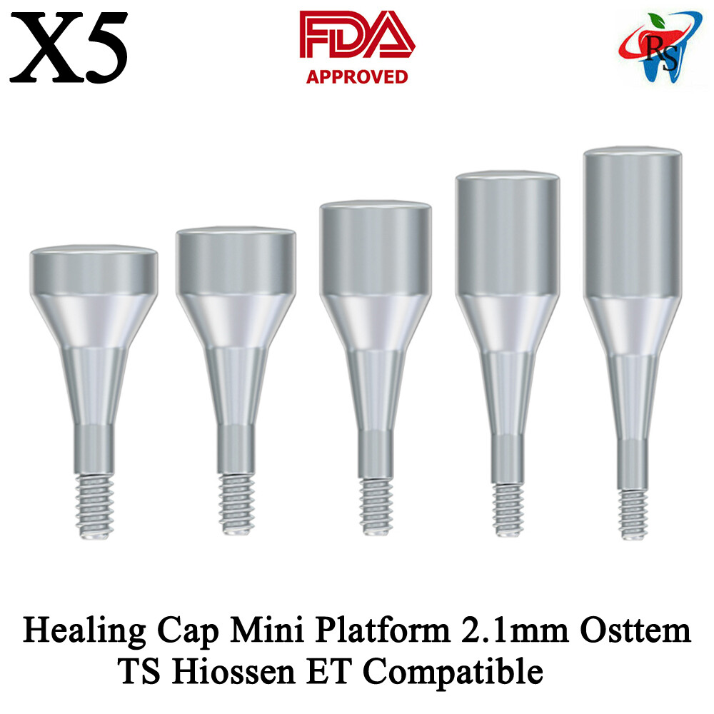 5pcs Healing Cap Mini Platform 2.1mm Oss tem TS Compatible Dental Titanium