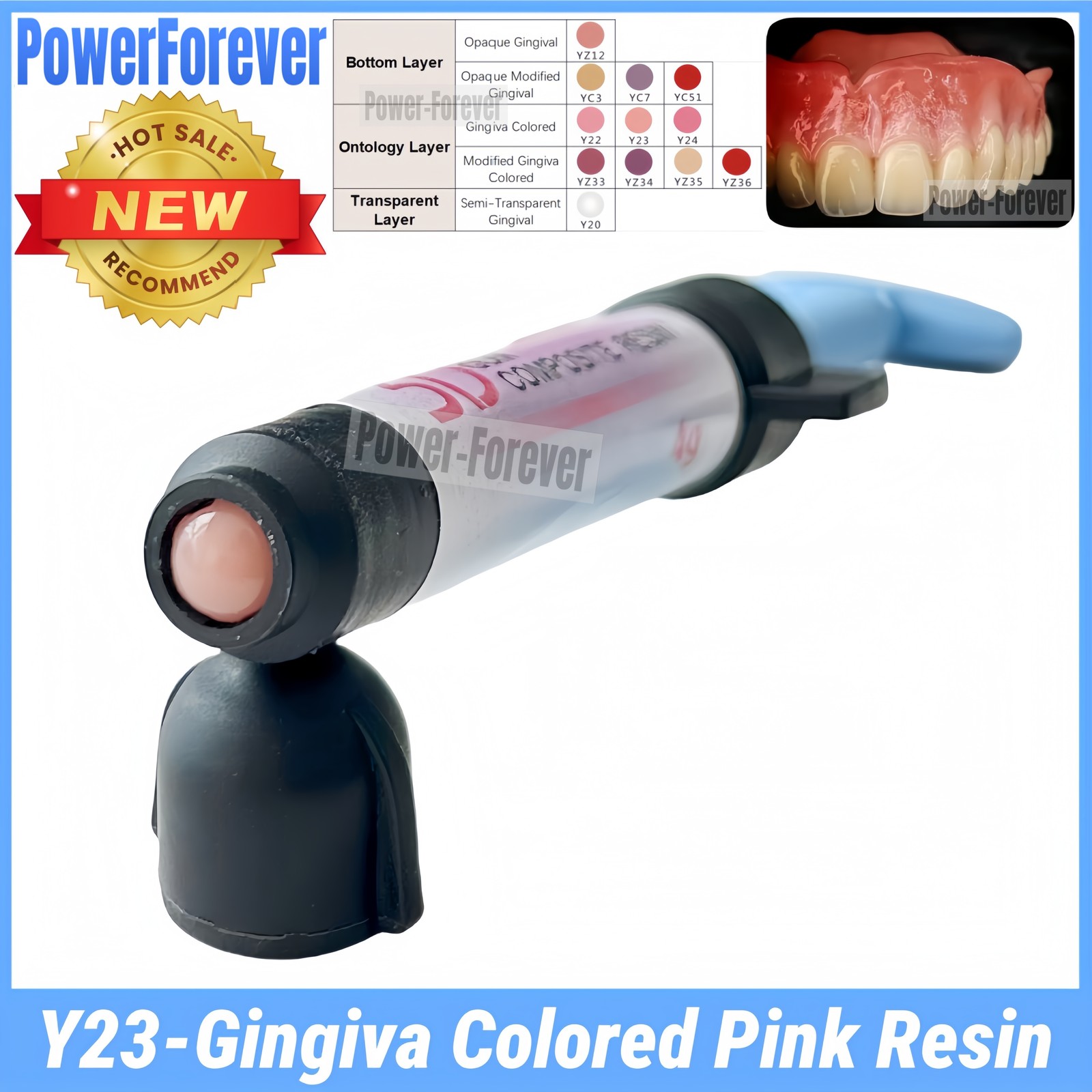 Y23 Pink Resin Dental Light Cure Gingiva Aesthetic 3D Gum Composite Resin 4g