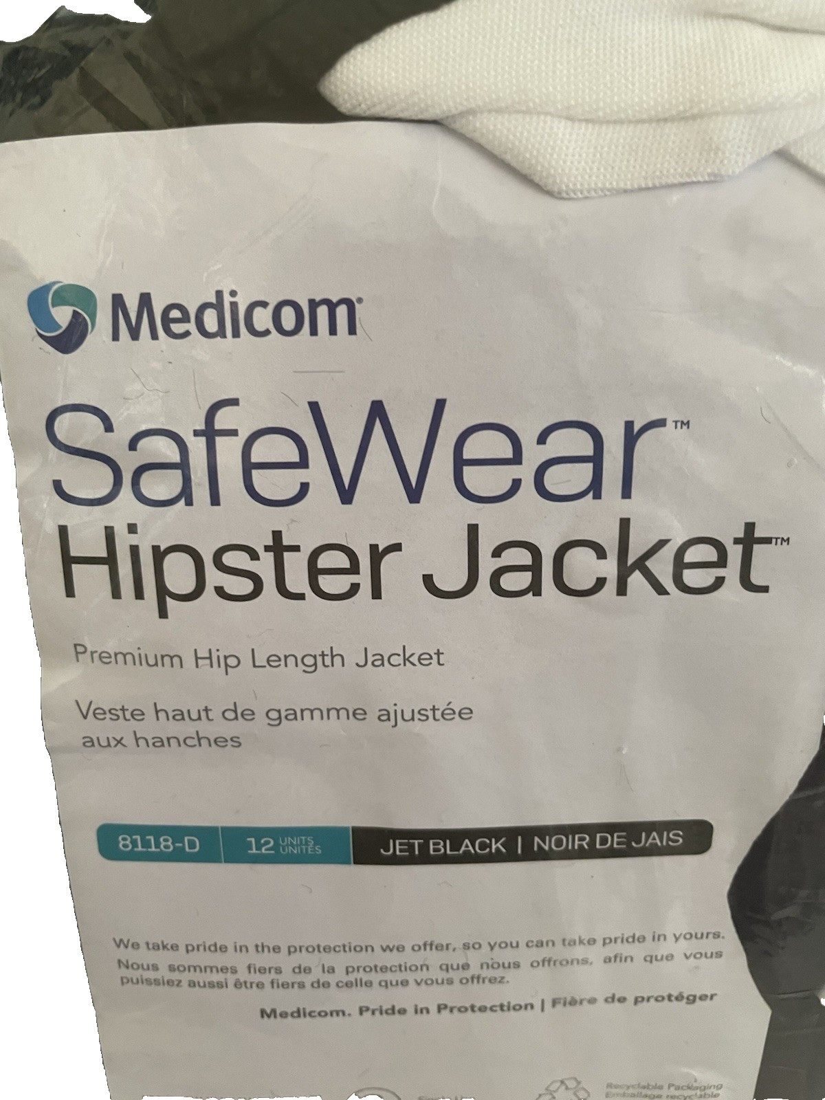 NIP 12 Pack Medicom Safewear 8118-D Jet Black Hipster Jacket XL SEALED
