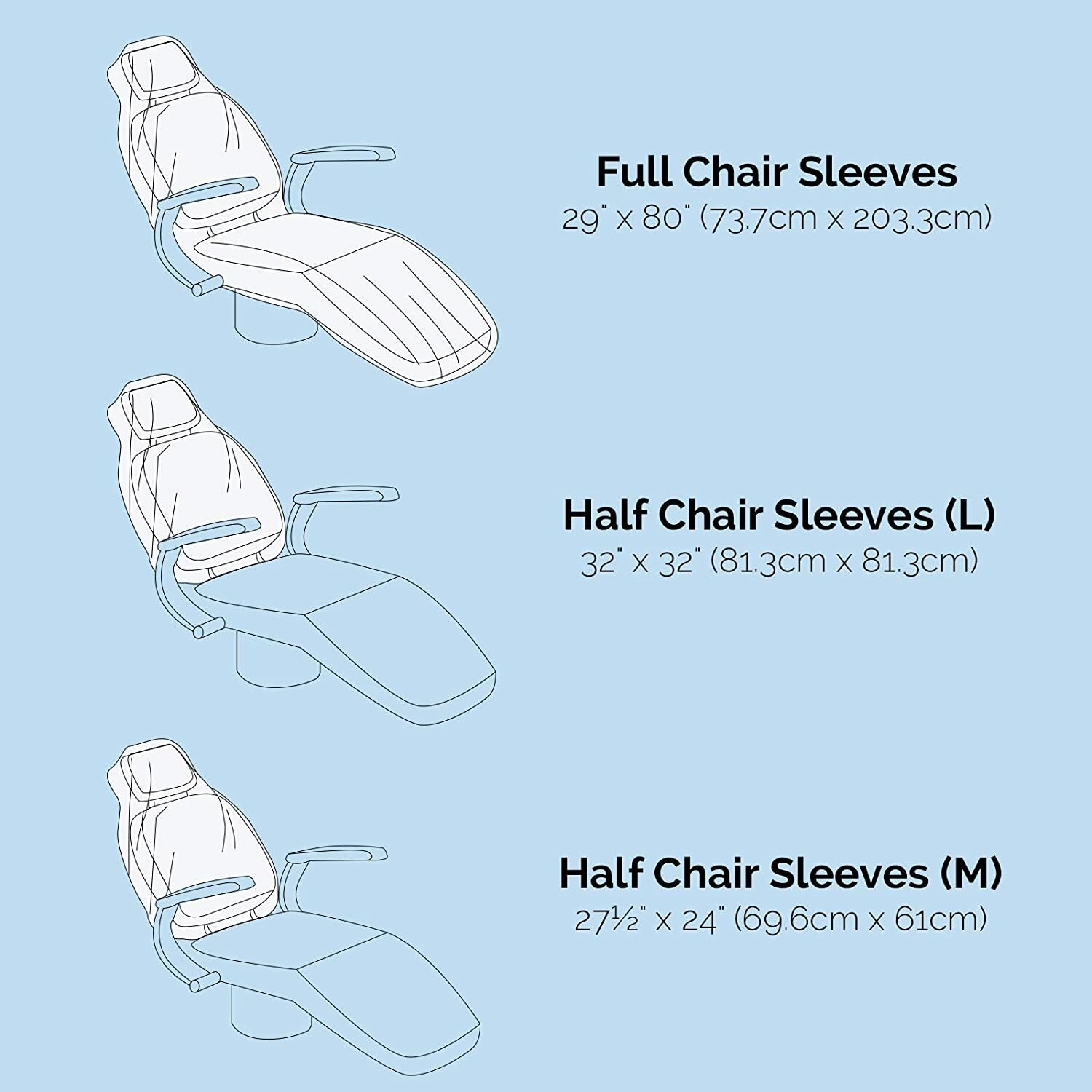 125pcs/box Dental Full Chair Sleeves Cover Disposable Waterproof Size 29″x80″