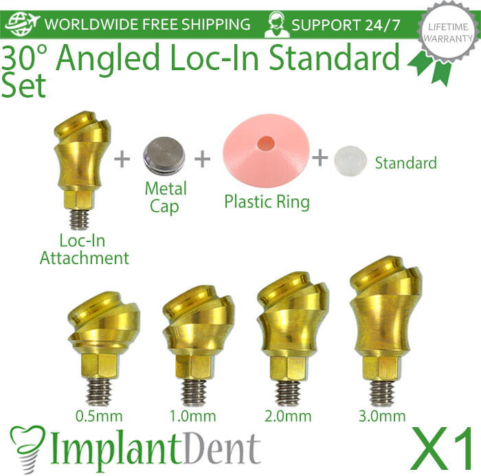 1x Dental Angulated 30° Loc In Attachment Standard Set Int Hex 2.42mm