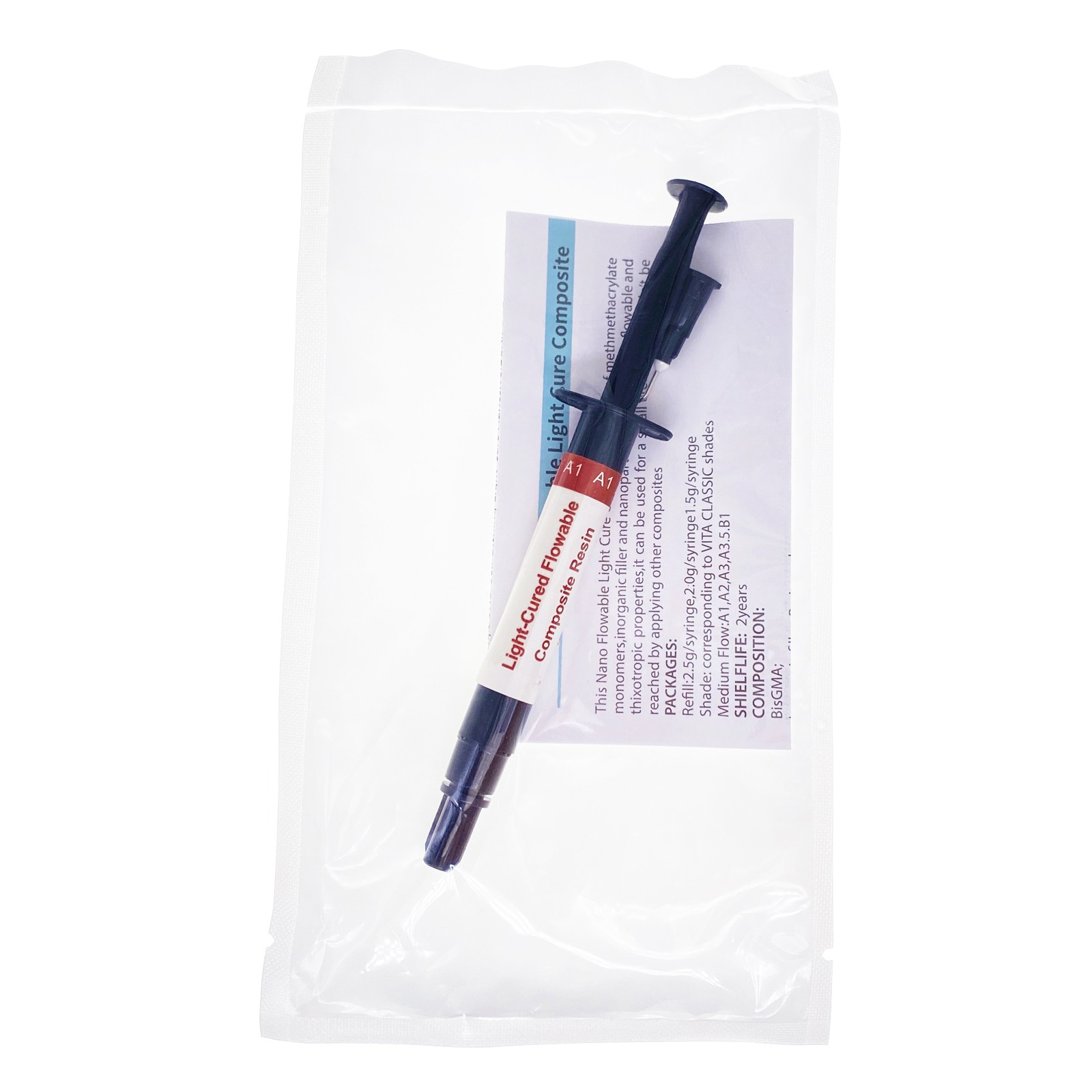 1PC Dental Flowable Light Cure Composite Resin Flow Shade A1/A2/A3.5 2.5G