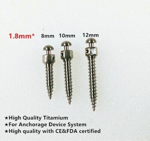 10pcs Dental Orthodontic Mini Implants Screw Titanium Alloy Screws 1.4/1.6/2.0mm