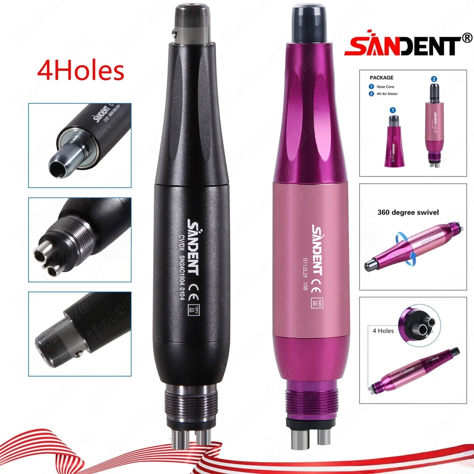 Dental Hygiene Prophy Handpiece Air Motor 4Hole For Teeth Polishing