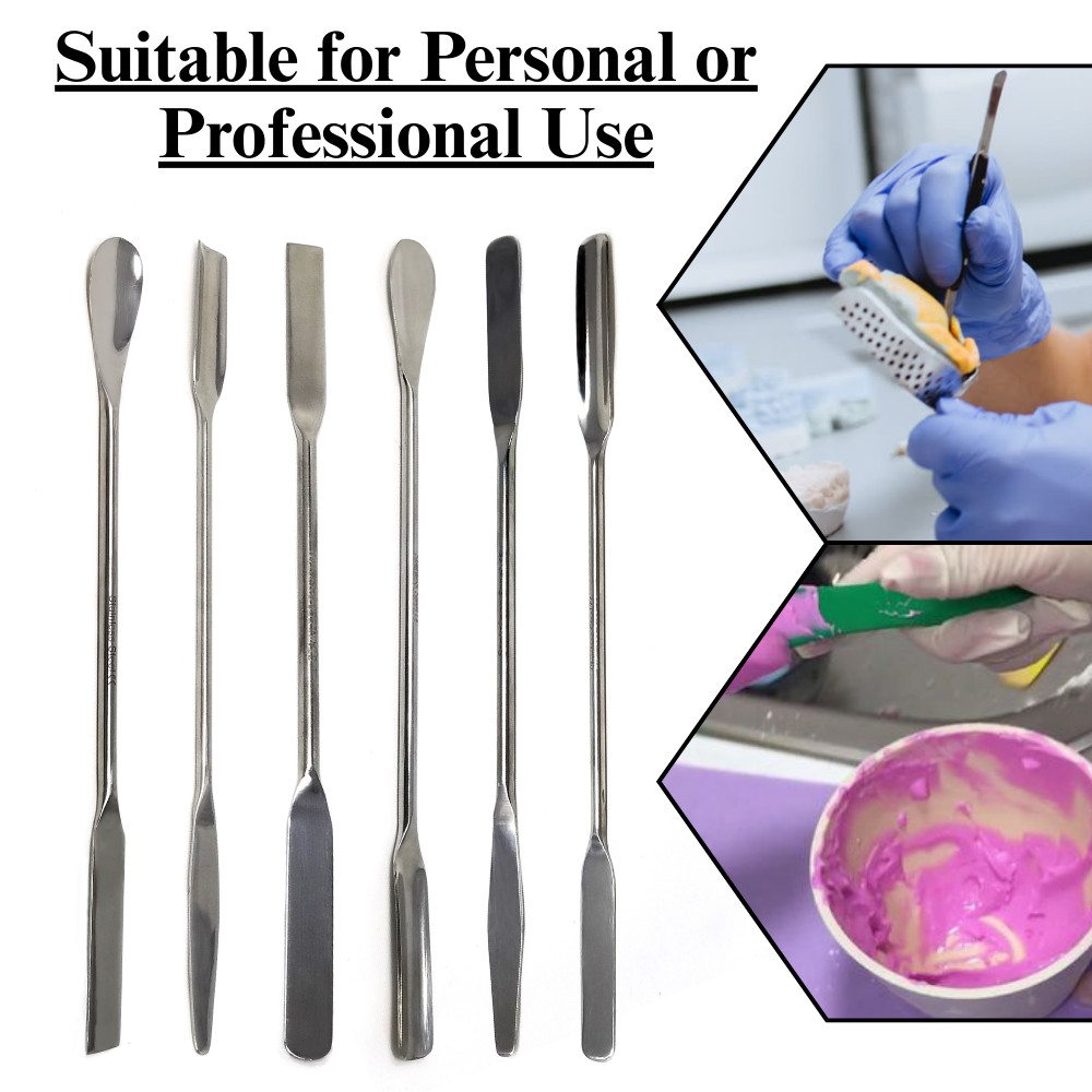 6Pcs 17.75cm Stainless Steel Spatula Chemistry Laboratory Lab Metal Spoon Scoop