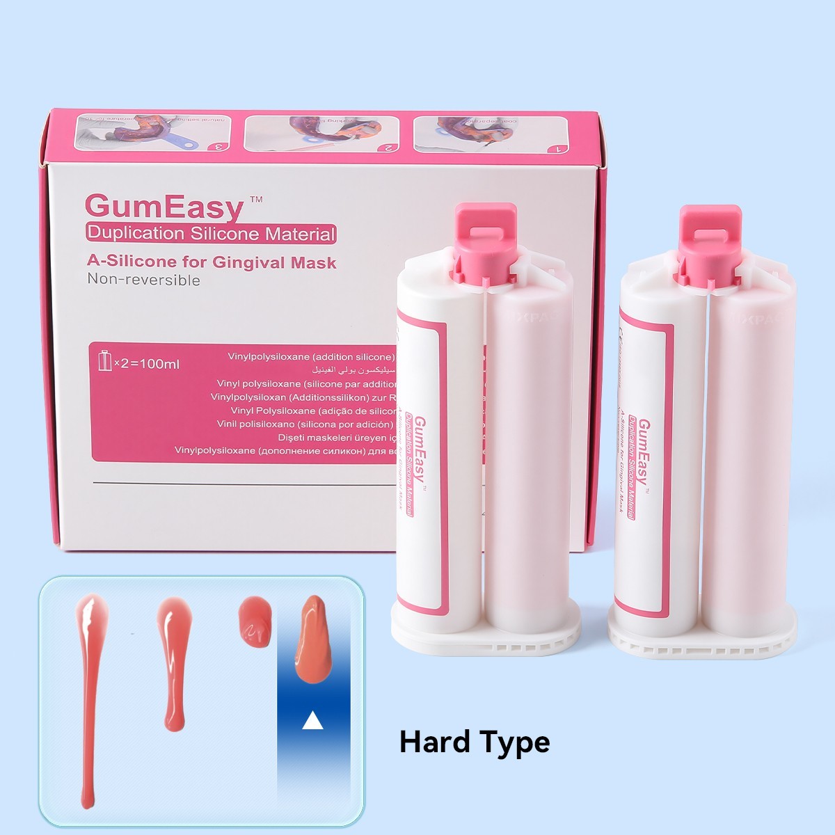 Dental Automix Flexible A-Silicone for Gingival Masks Duplication Silicone