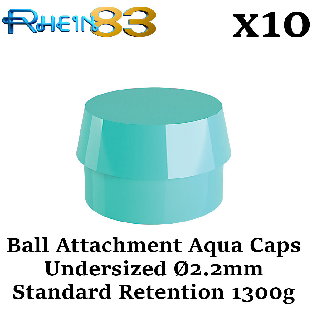 10x Dental Home Use First Aid Ball Attachment Undersized Caps Ø2.2mm Aqua