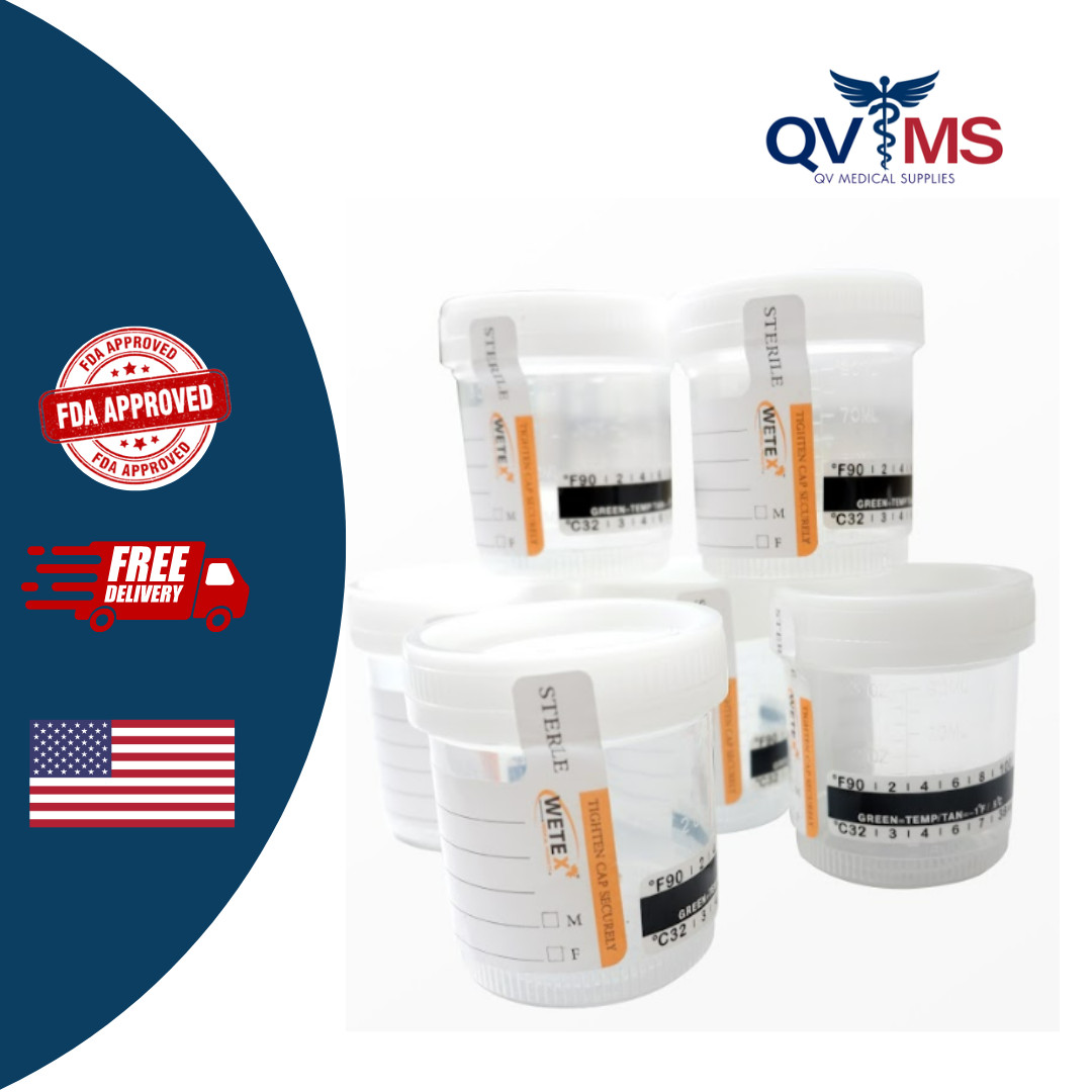 Sterile Urine Collection Cups 90 mL 3oz +Temperature (400pcs)