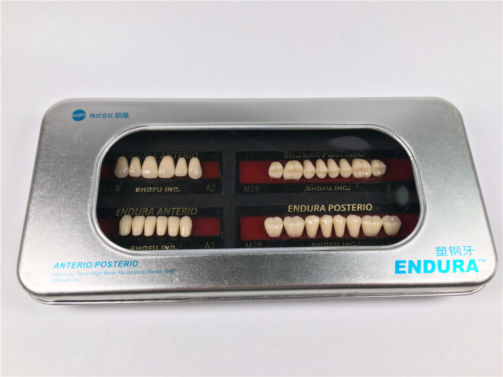 1 Box of SHOFU ENDURA Dental Denture False Teeth Resin A2 M28 M30 M32 Plastic