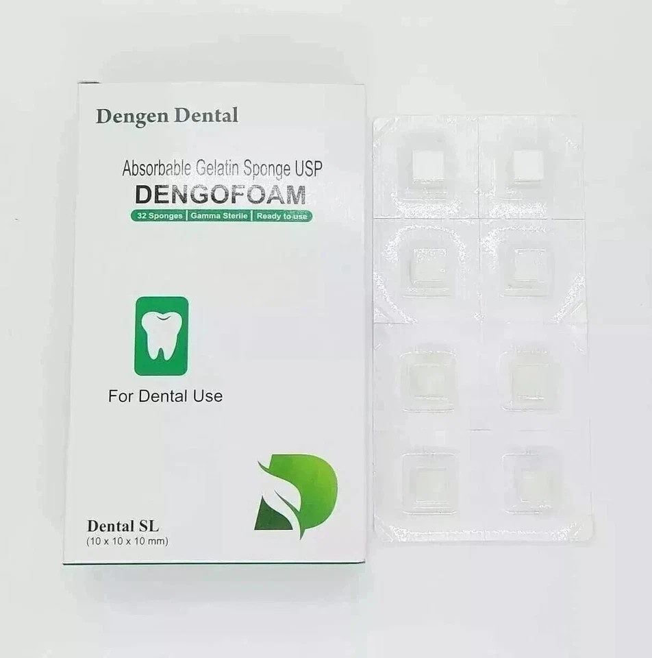 Dengen Dental Sterile Gelatine Hemostatic Sponge Gelfoam Cubes 32 FASTfree shipi