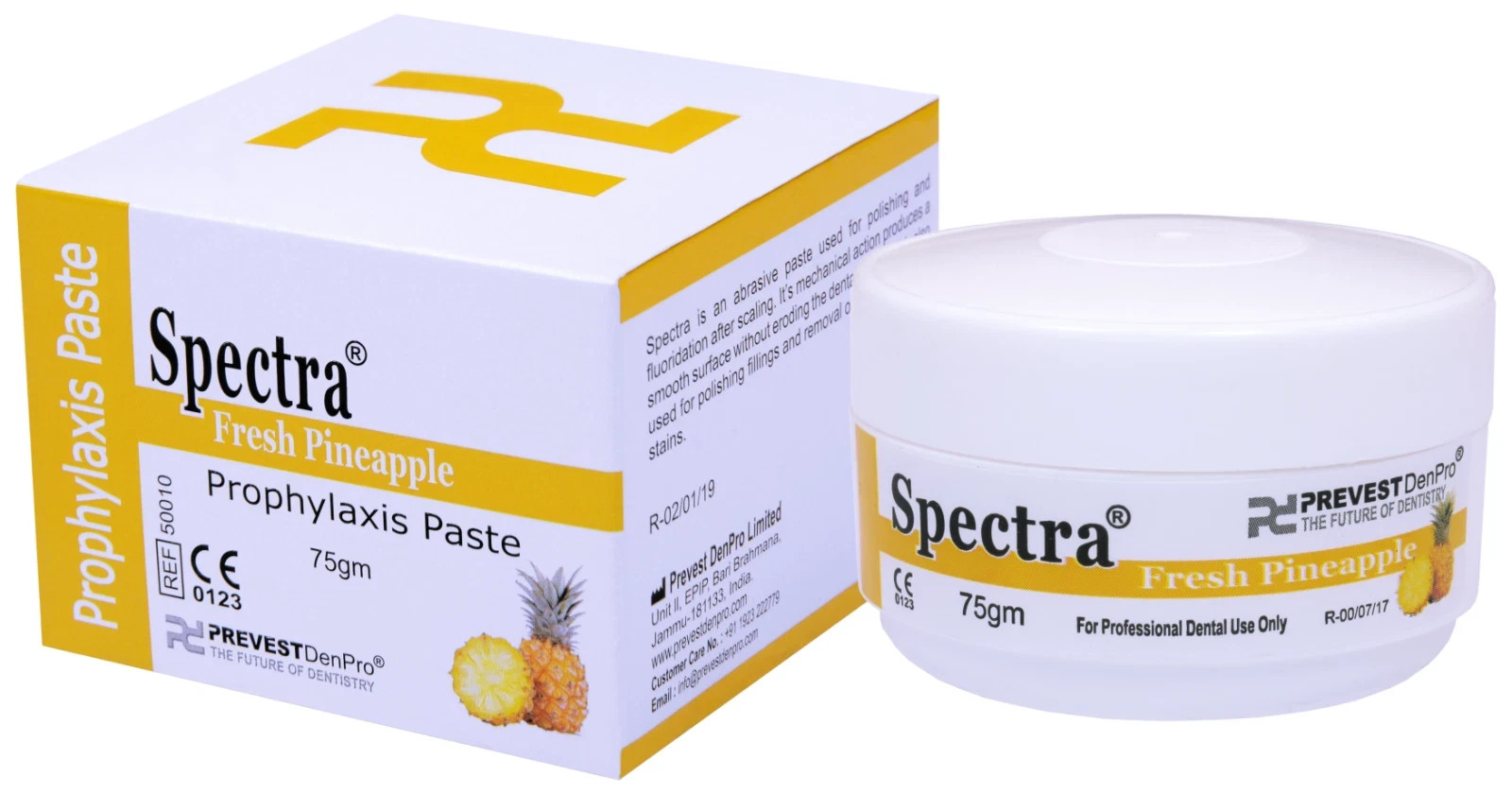 PINEAPPLE FLUORIDE 75GM DENTAL PREVEST DENPRO SPECTRA PROPHYAXIS PASTE WITH FS