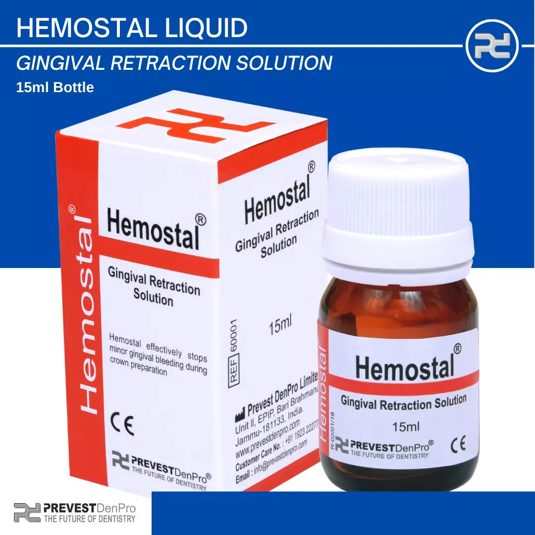 Hemostal Hemo Stop Hemostatic Aluminium Chloride Liquid Dental Prevest New pack