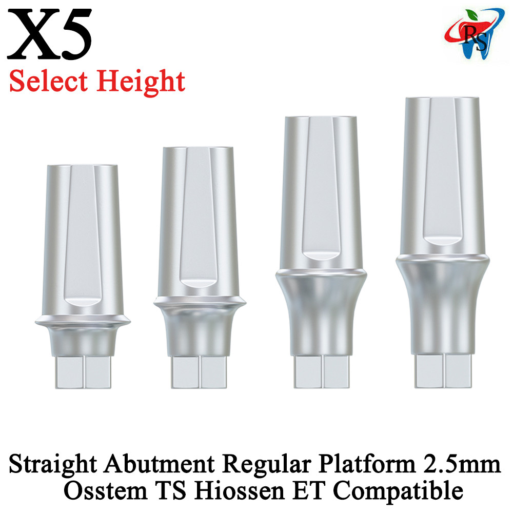 5pcs Prosthetic Straight Abutment RP 2.5mm Oss tem TS Compatible Dental Lab