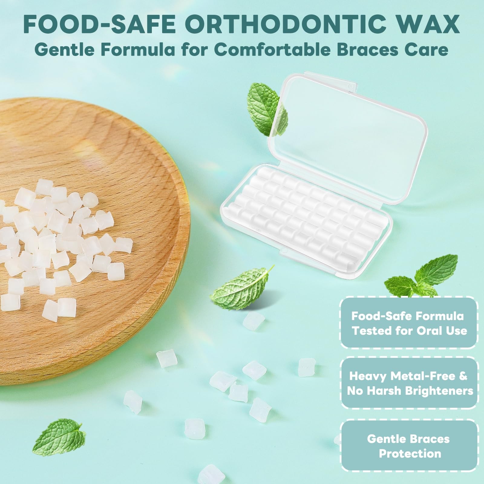 InhwRior Orthodontic Wax, Pre-Cut Design, Easy to Access, 4 Pack, White