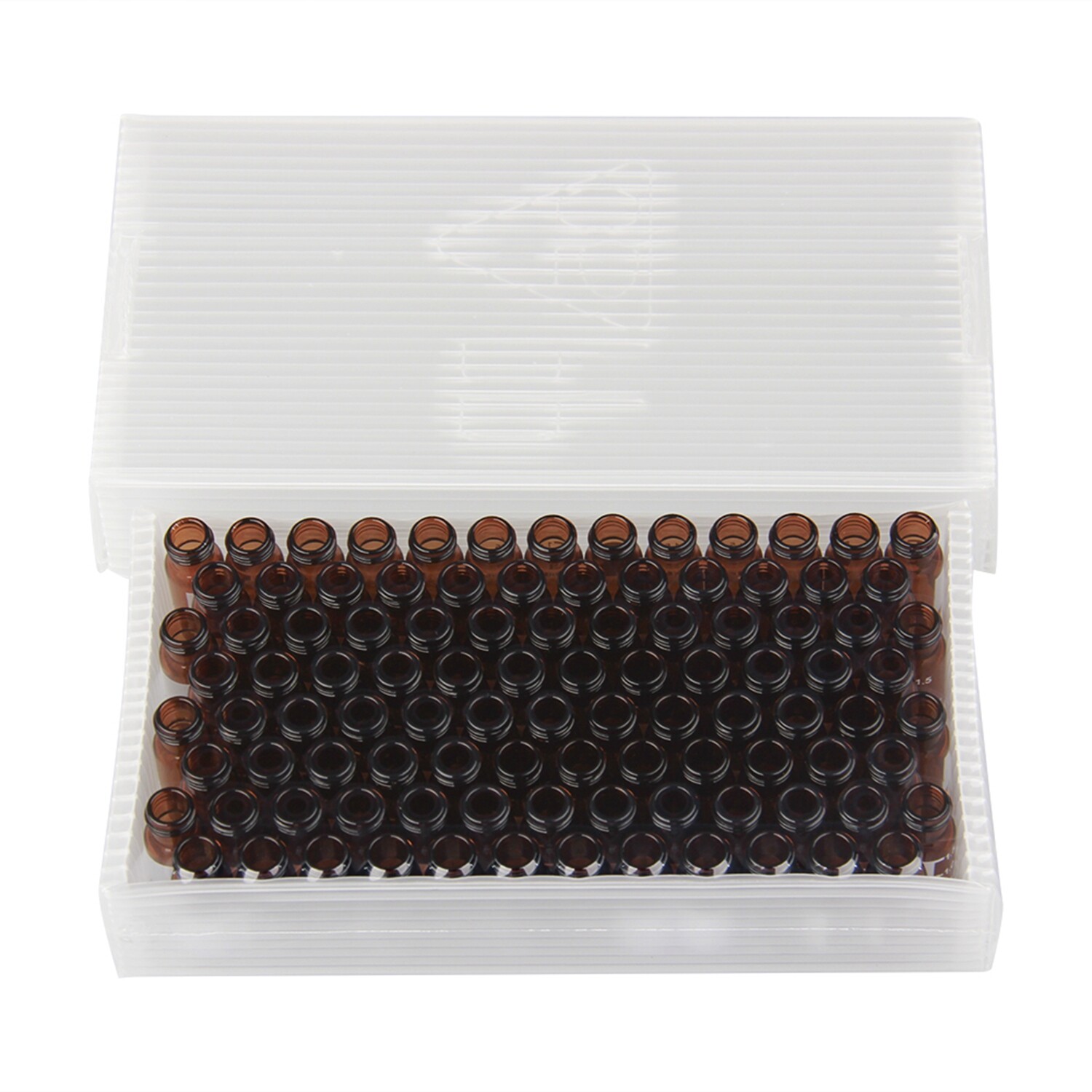 1000p 2mL Autosampler Amber Screw HPLC Vials Pre-slit Caps Write Area Graduation