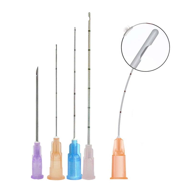 5-100pcs Sterile Micro Cannula With Puncture Blunt Tip for Fillers Pins Tips NEW