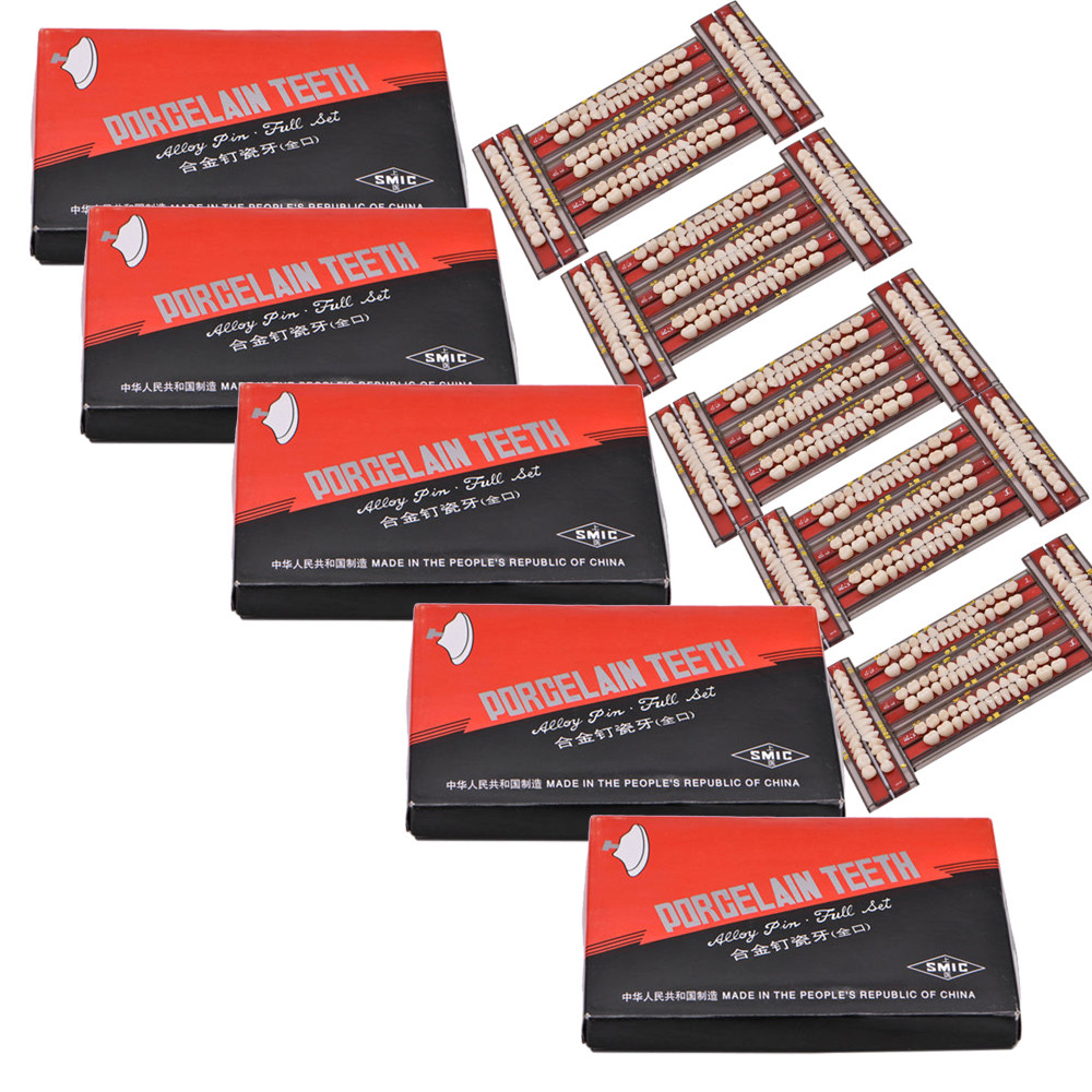 140pc 1box dental Alloy Pin Porcelain Teeth Material Colors Shade A2 22#full set