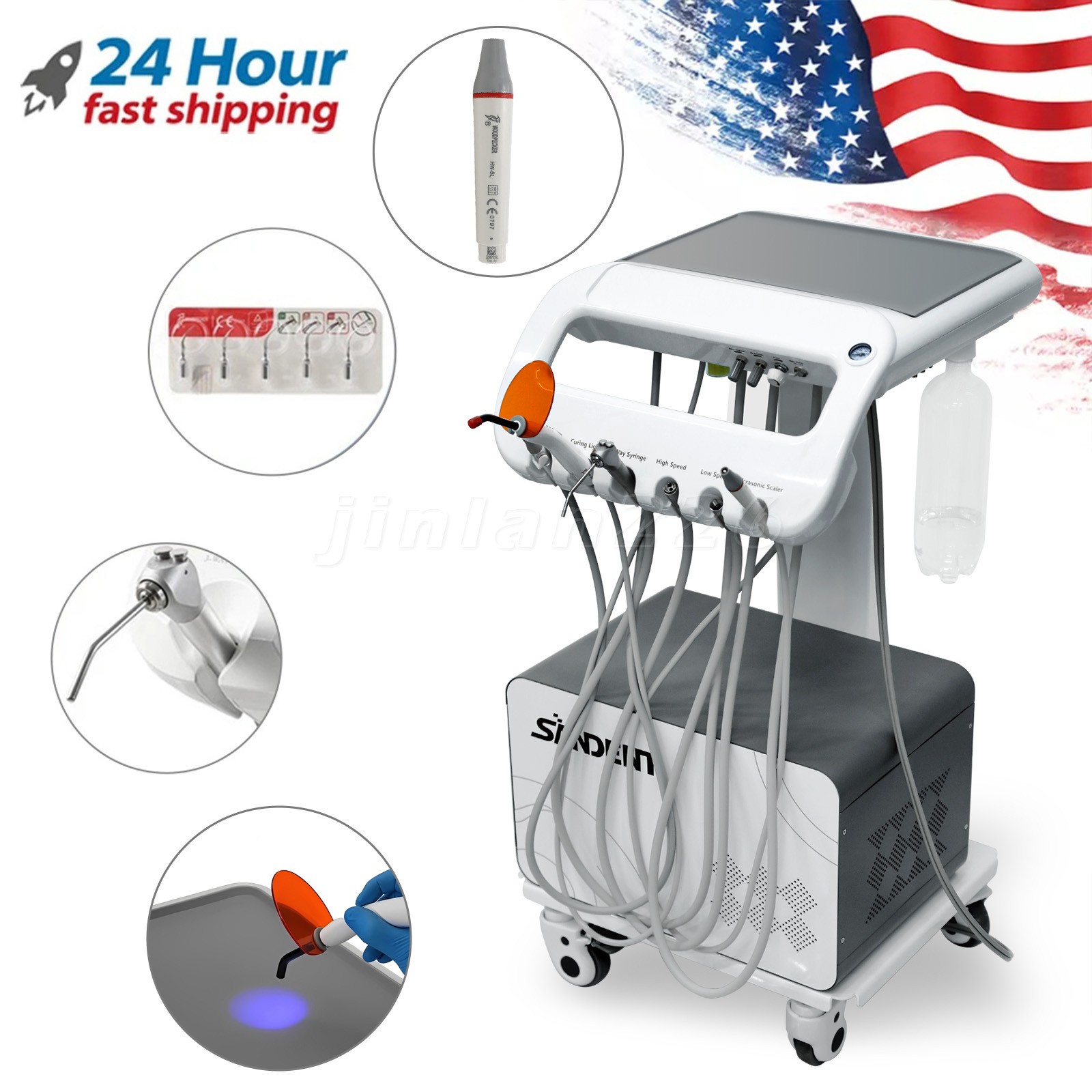 Dental Electric 1:5 Fiber Optic Contra Angle Handpiece Cartridge Rotor Canister