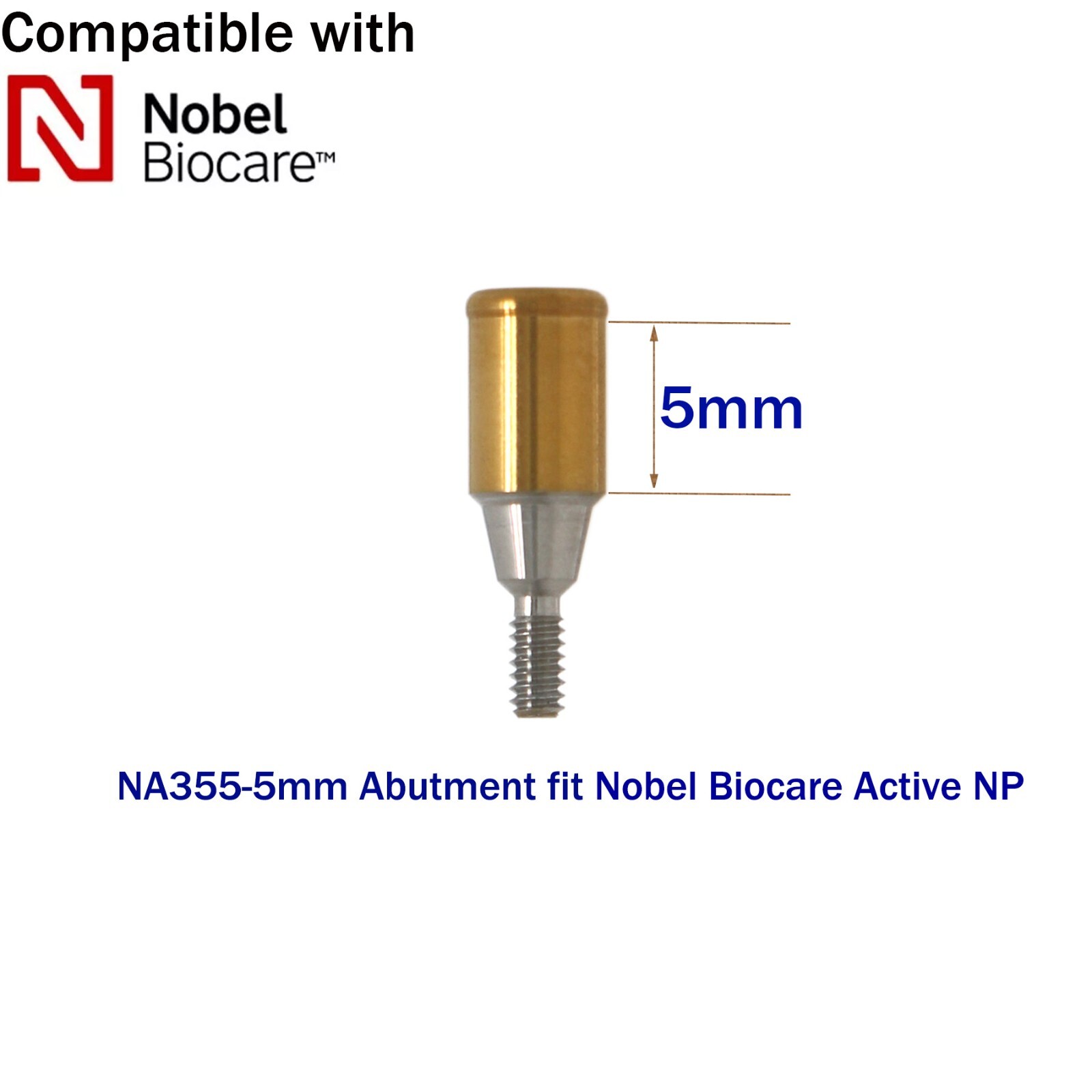 Dental Nobel Biocare Active Locator Abutment NP/RP Conical Titanium 1-5mm Height
