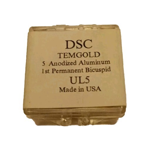 DSC Dental 1st Permanent Bicuspid TEMGOLD 5/Pk ANODIZED ALUMINUM USA UL5