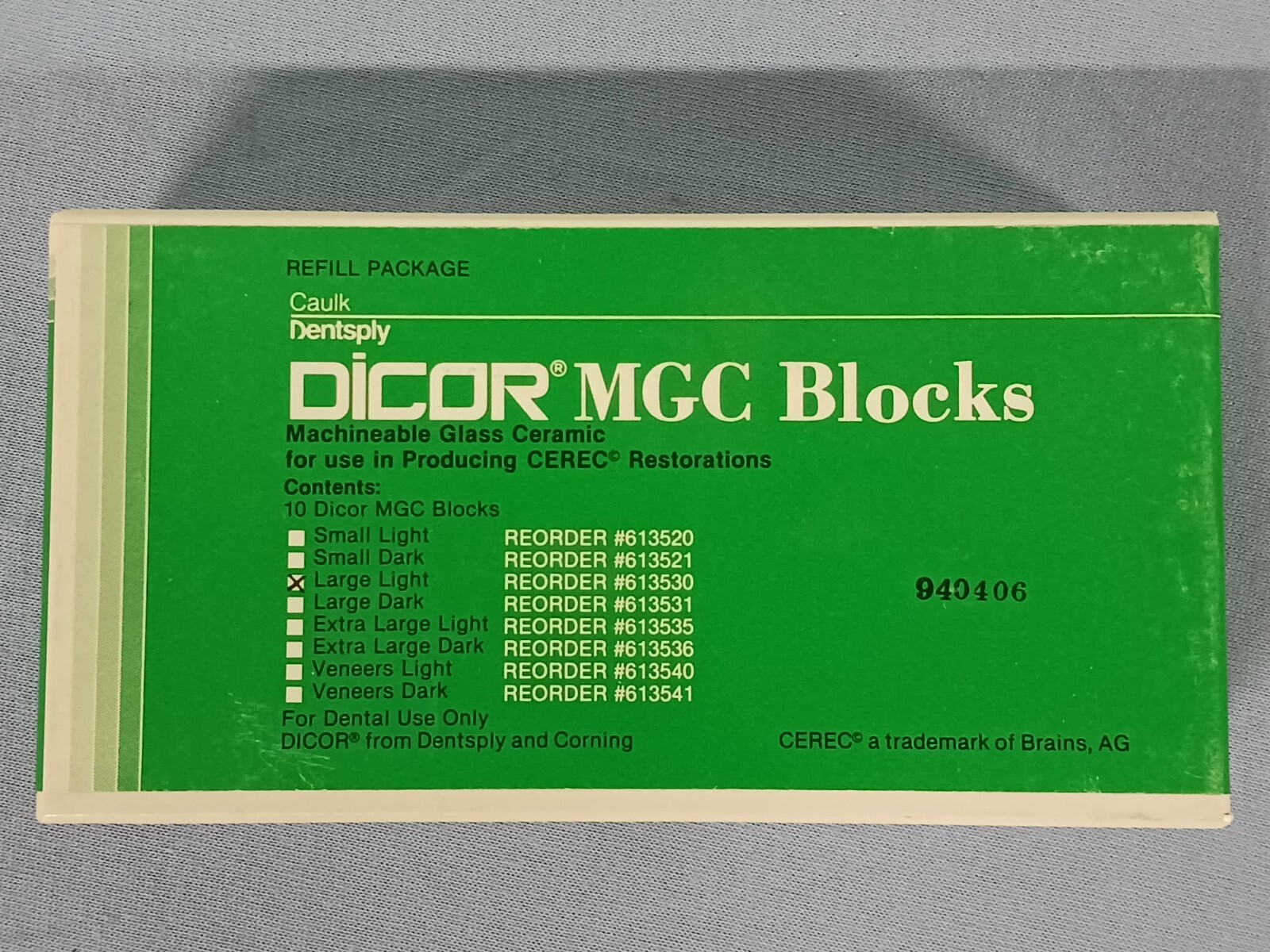 *LOT OF 10* Dentsply Dicor MGC Blocks Large Light Machineable Glass Ceramic I10L