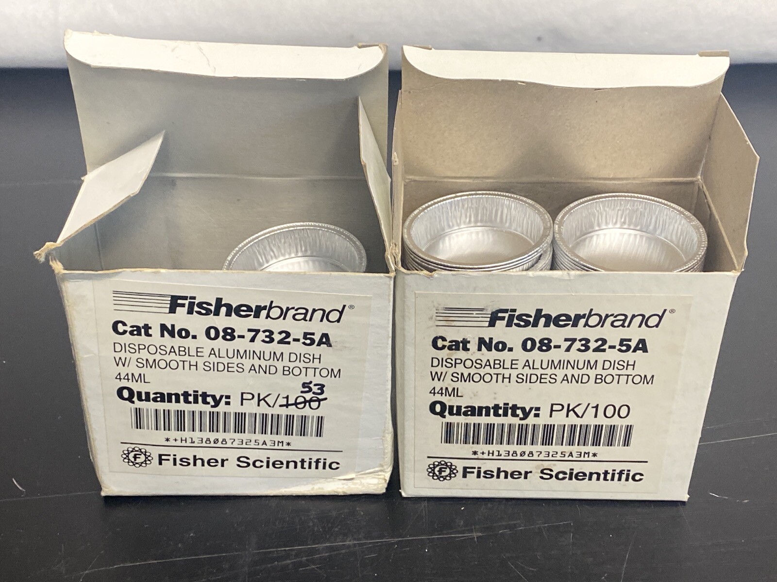 (153) FISHERBRAND Disposable 44mL Aluminum Weigh Dishes 08-732-5A