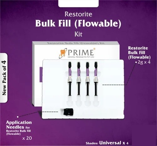 Prime Dental Restorite Bulk Fill (Flowable) Light Cure Composite Filling Kit