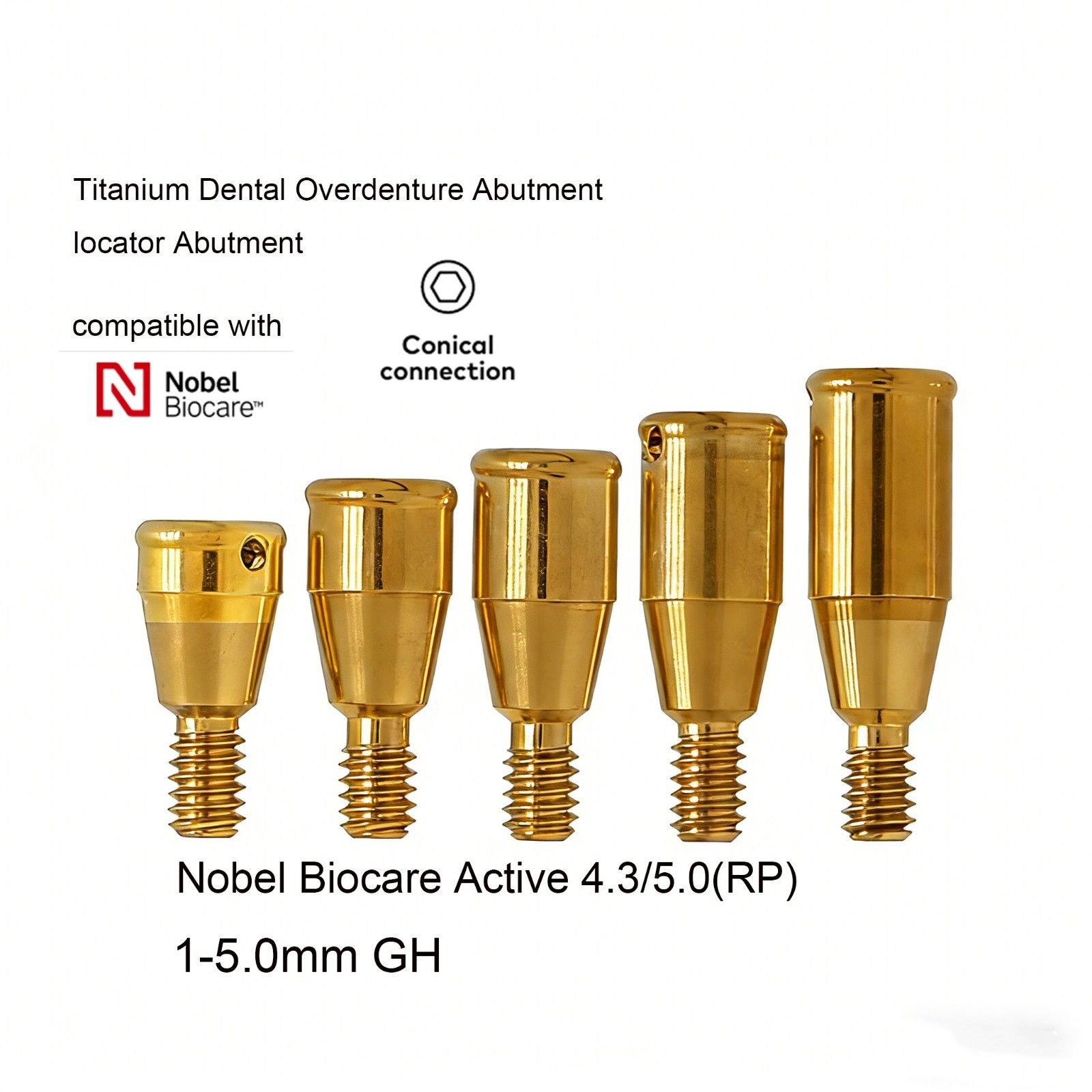 Titanium Overdenture Abutment for Nobel Active Implant NP/RP Zest Locator Males