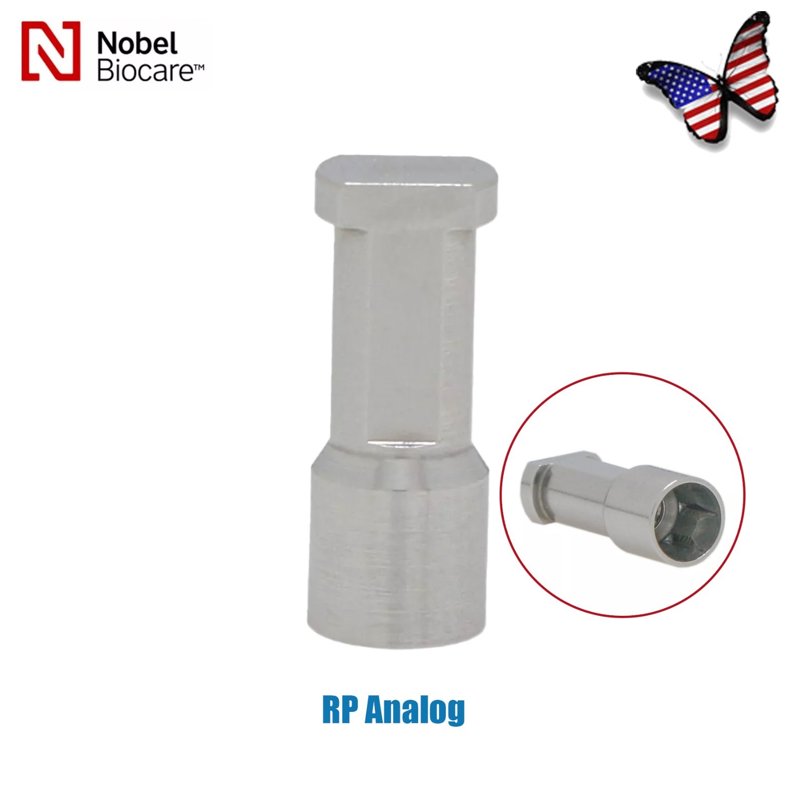 US Titanium Fit Nobel Biocare NP RP Conical Implant Lab Analog Replica 5Pcs/Pack