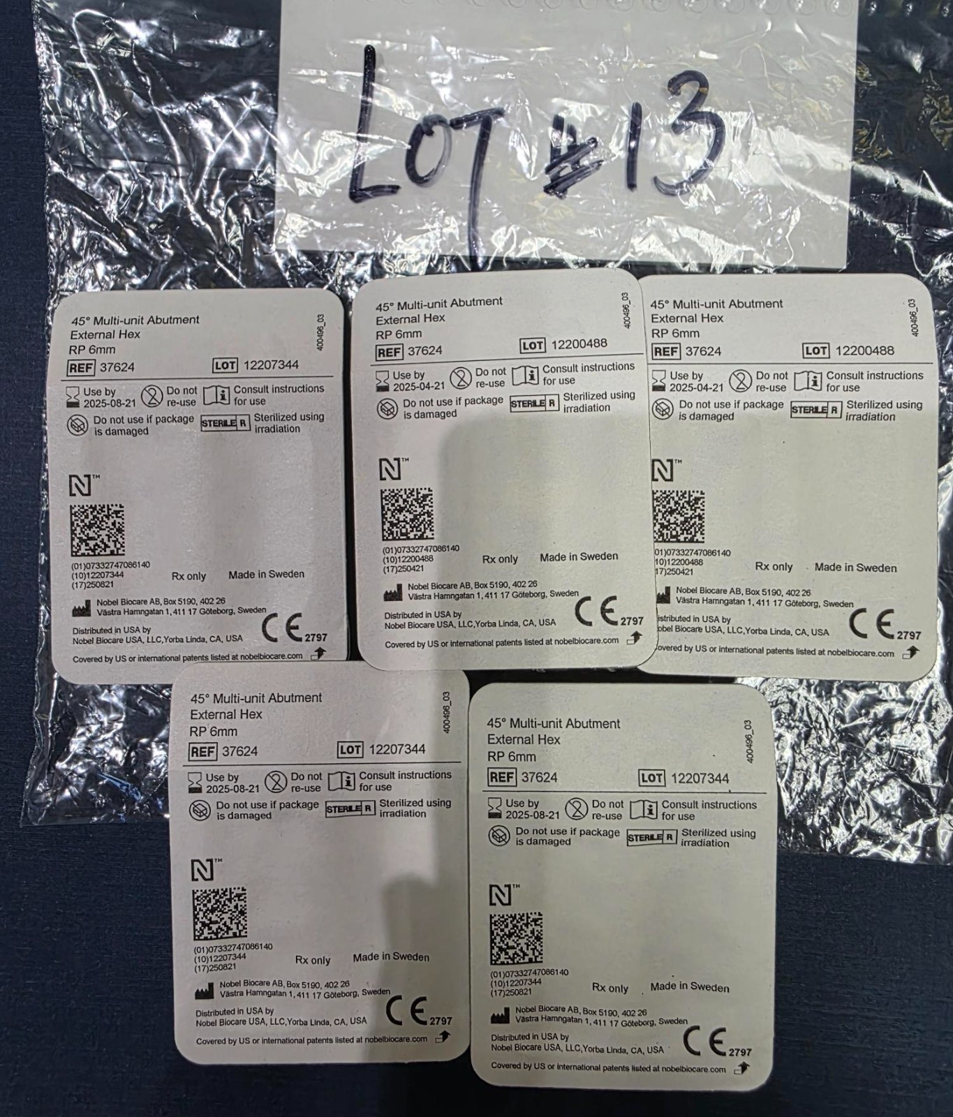 Nobel Biocare 45° Multi-unit Abutment External Hex RP 6 mm. REF: 37624