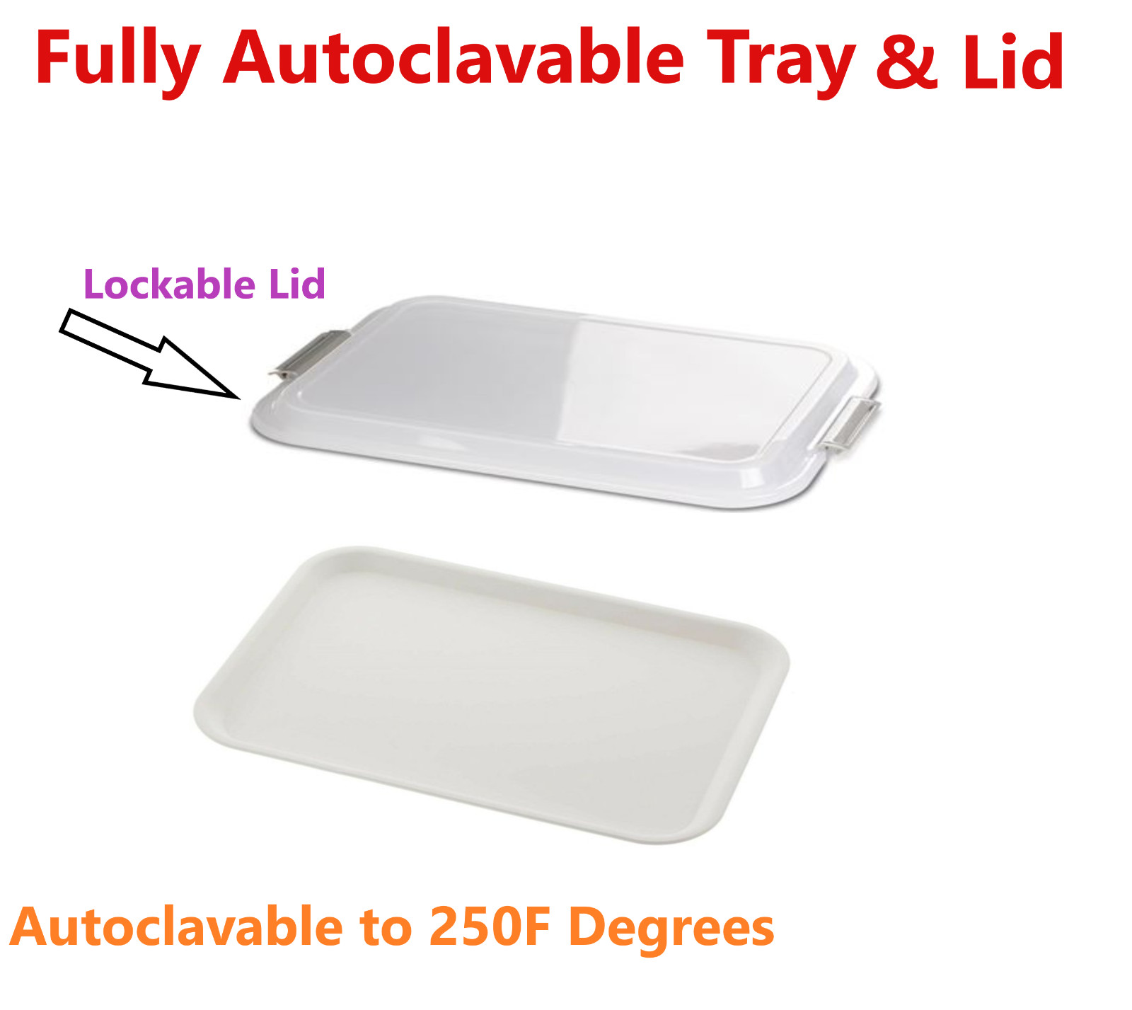 Dental SetUp B Tray, B Ritter Tray, Lockable Tray with Lockable Lid, Heat 275F