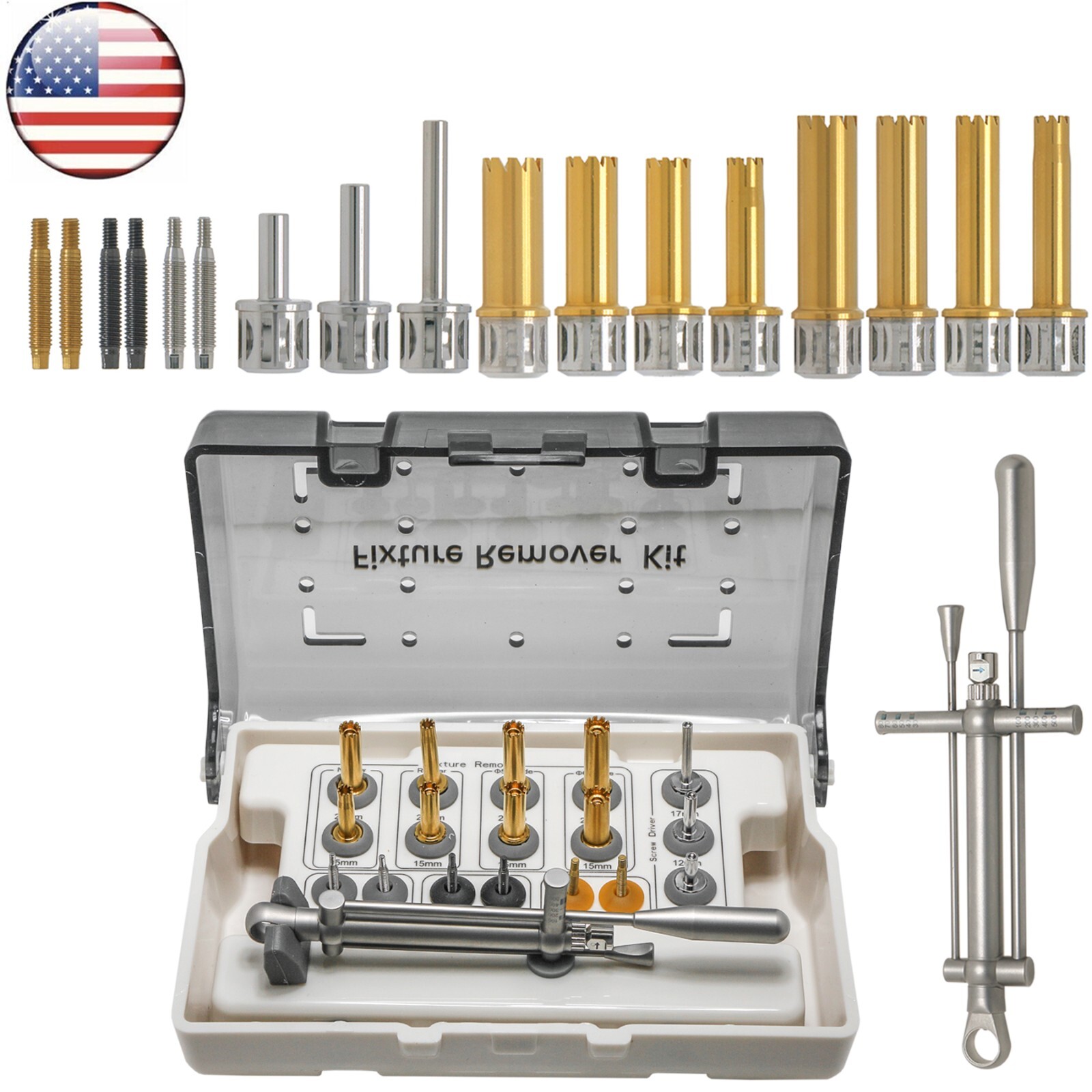 US Dental Implant Fixture Screw Remover Kits Neobiotech SR FR Repair Rescue Set