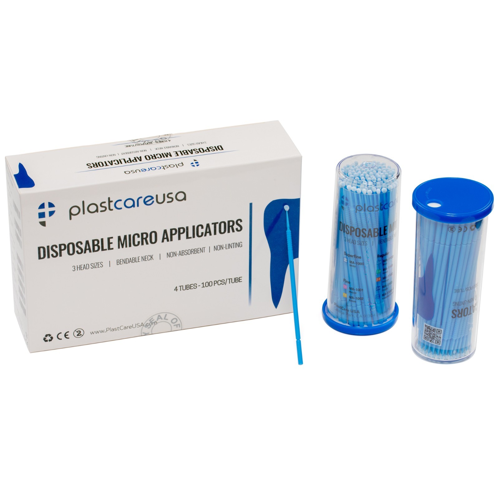 Micro Applicator Brushes 400 Regular 3.0mm Dental Bendable Disposable Blue