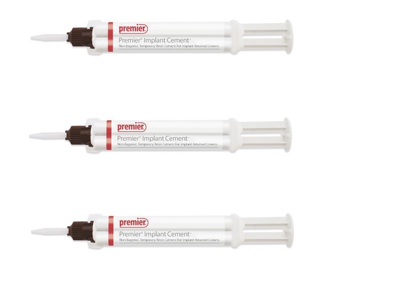 Premier Dental Implant Cement For Implant Retained crowns 3×5 mL Syringe + 25Tip