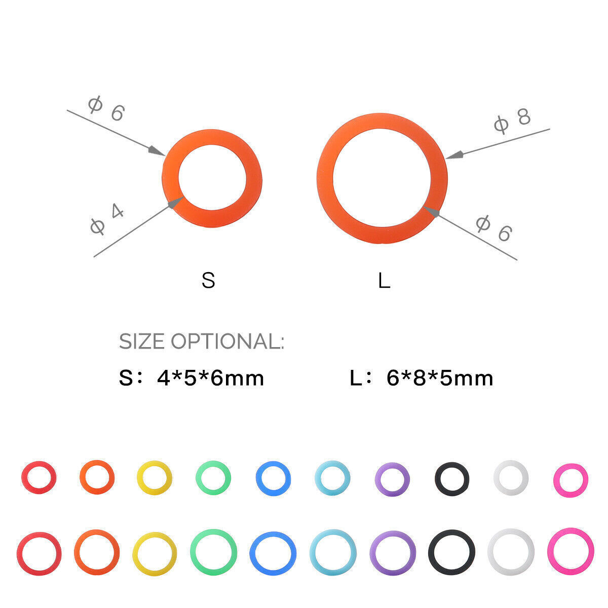 Dental Instrument Recognition Silicone Color Code Rings Bands Large Sizes 135ºC