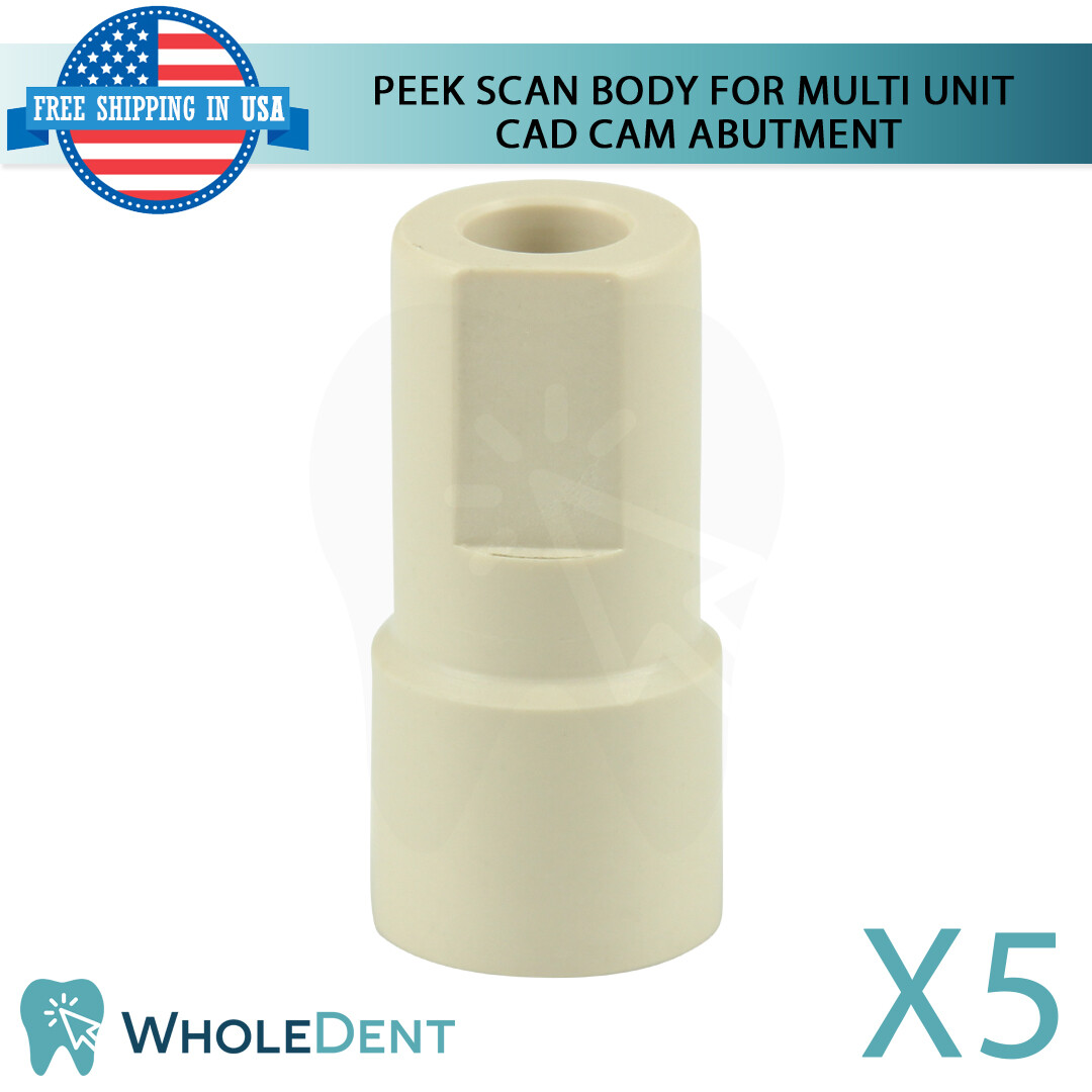5 Scan Body Post CAD/CAM For Multi Unit System Abut ment PEEK Dental Library