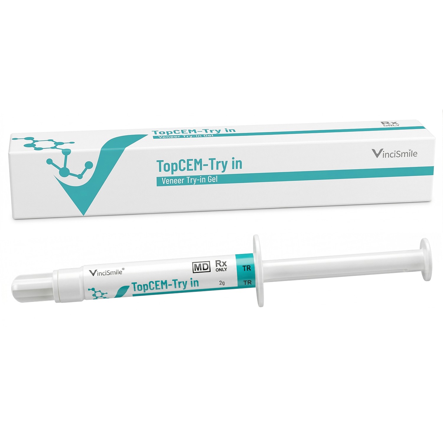 Vincismile TopCEM Dental Try-In Veneer Try-In Gel for Final Cured Cement 2g