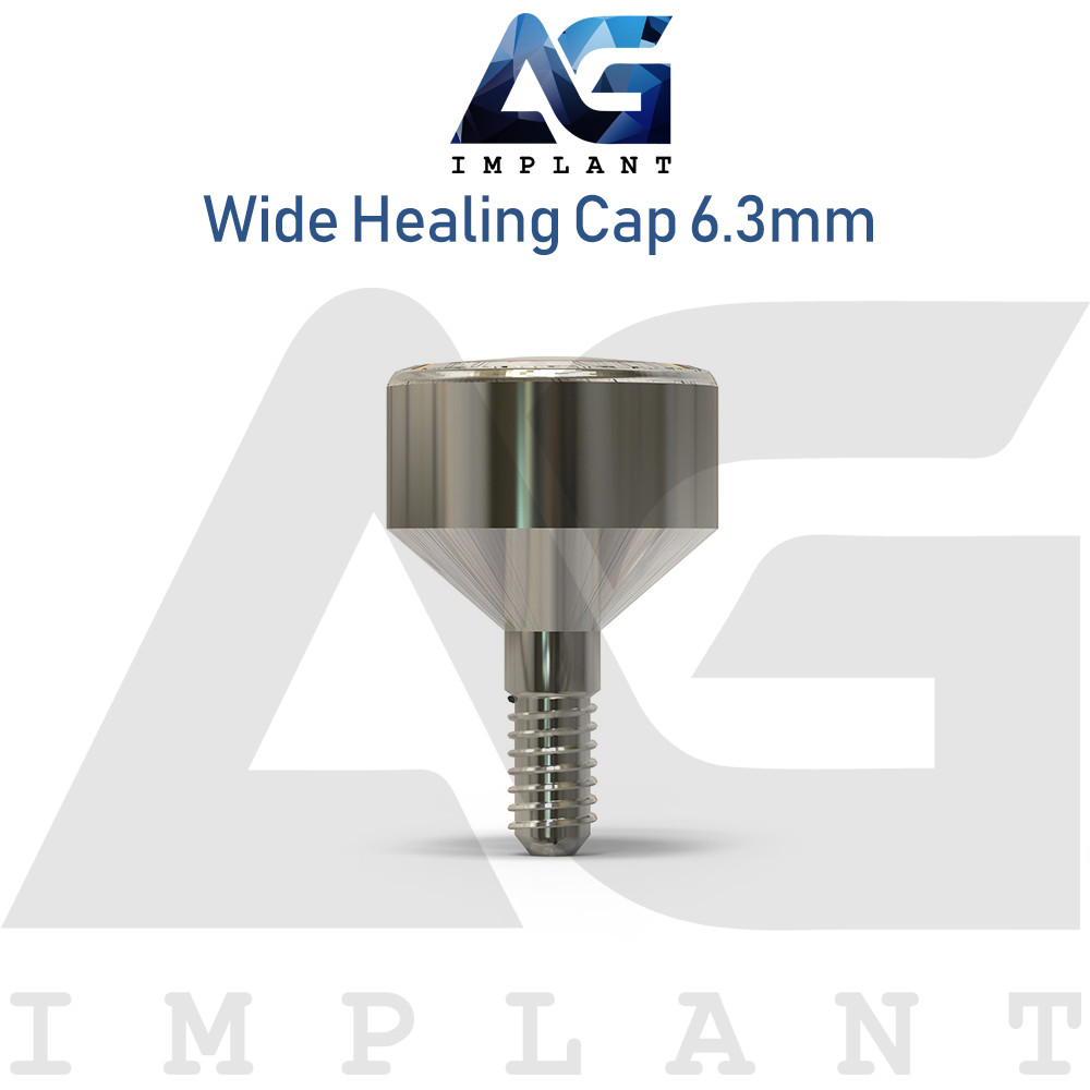 50 Wide Healing Cap Abutment 6.3mm Titanium For Dental System Hexagon 2.42mm