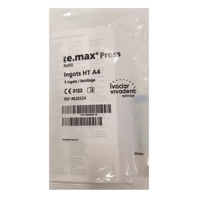 *5-Pieces* Ivoclar Vivadent IPS e.max Press Ingots HT A4 Refill 626324