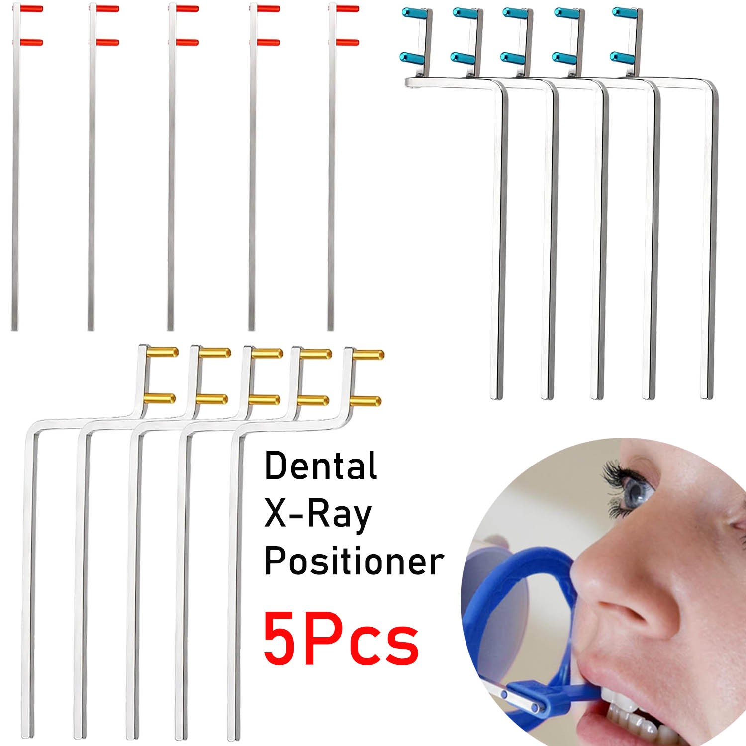 5Set Dental XCP Bitewing/Anterior/Posterior Indicator Arm+Dental X-Ray Aim Ring