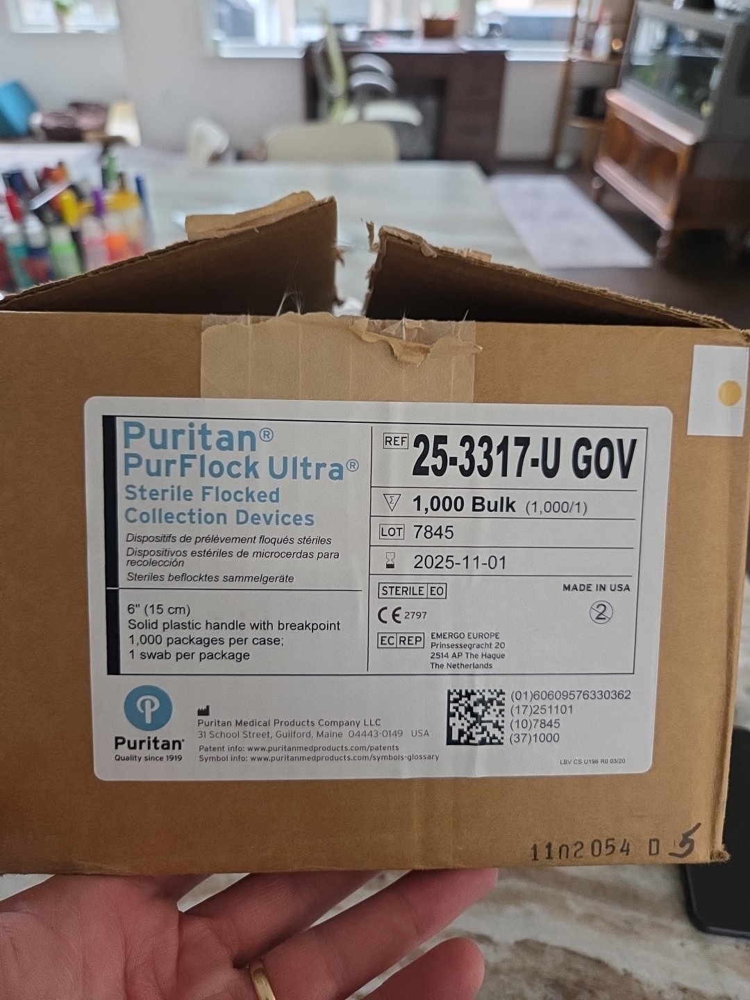 1,000 Puritan PurFlock Ultra 25-3317 6″ plastic handle breakpoint sterile