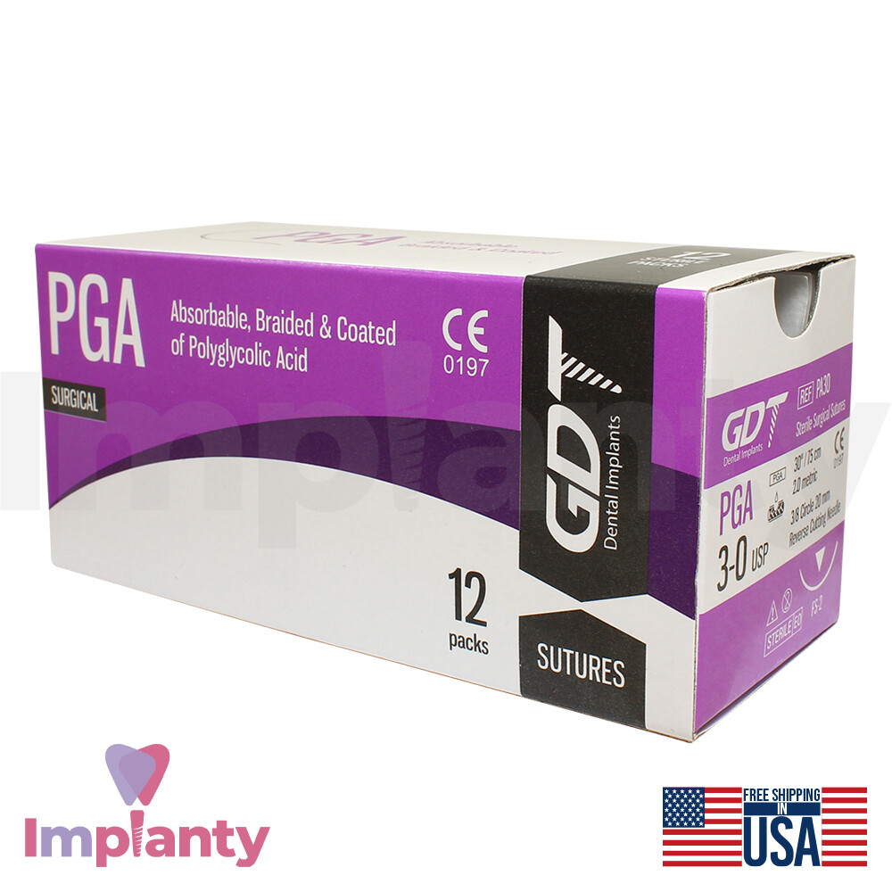 X5 PGA Sutures Absorbable Violet Braided 12 Pcs Sterile Training Thread