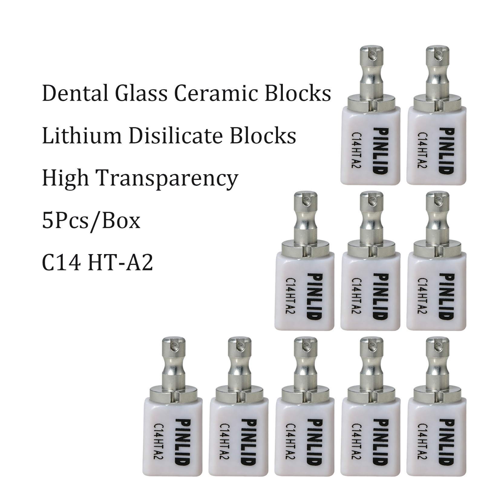 C14 HT 5Pcs/Box Dental Ceramic Lithium Disilicate Blocks Emax CAD/CAM For CEREC