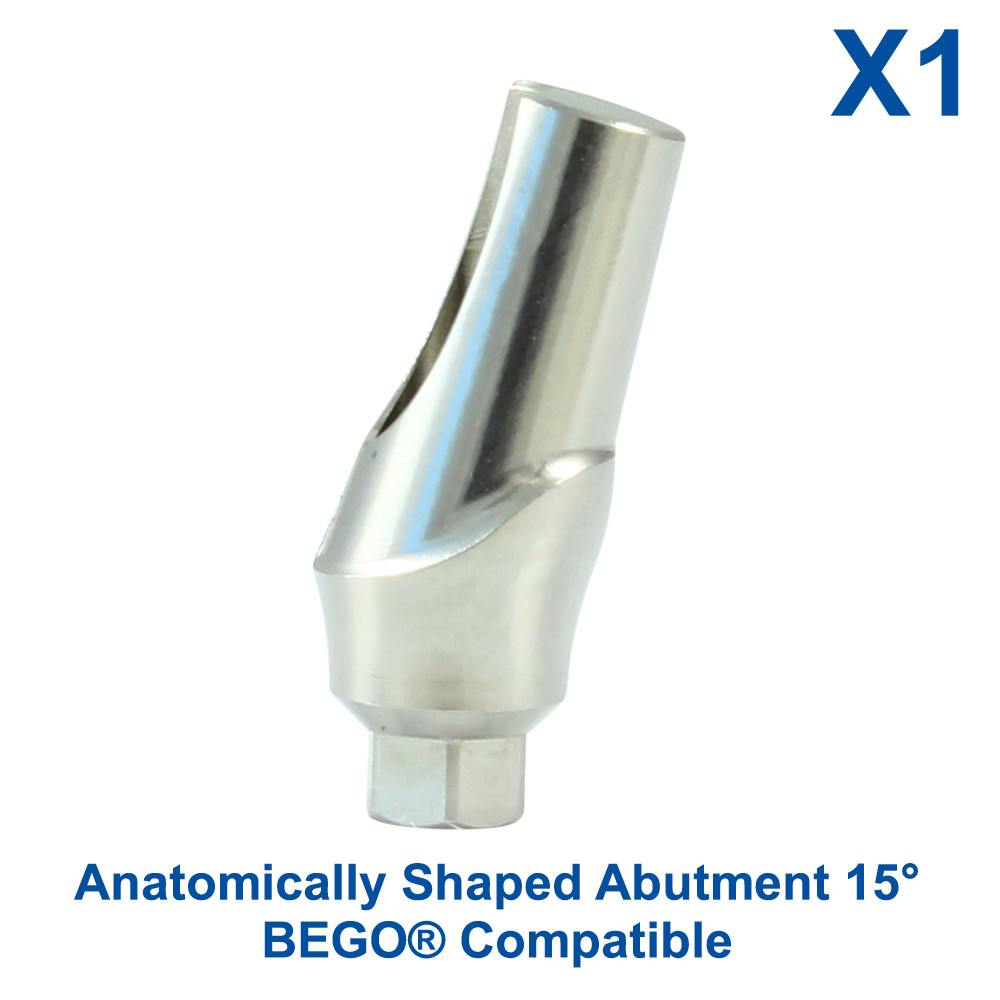Dental Fixture BEGO Compatible Anatomically Shaped Adapter Head 15° Angle 57894